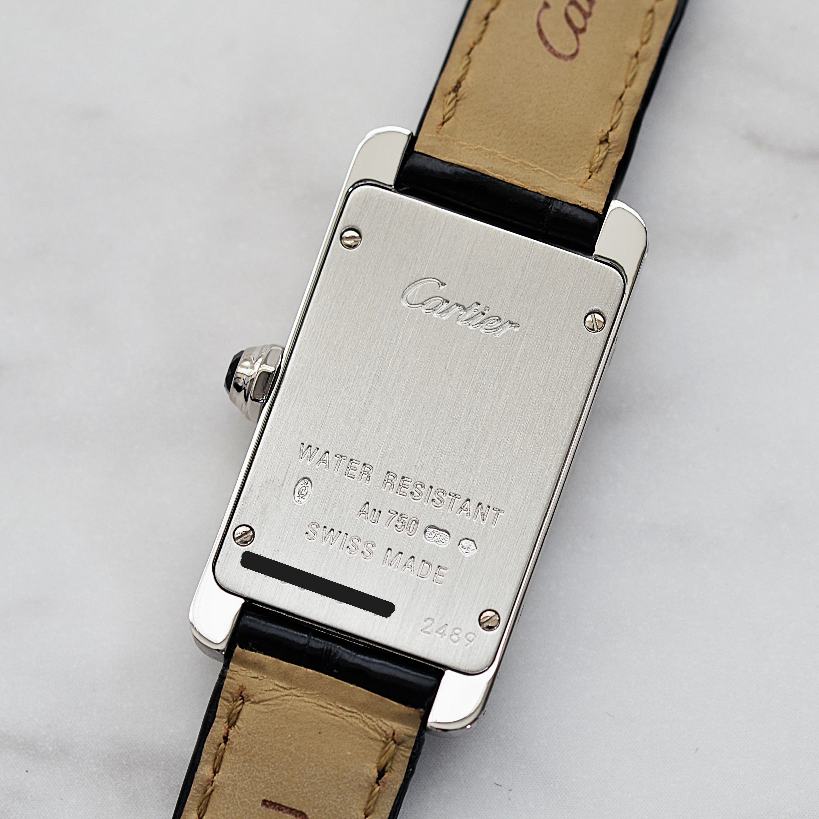 【Cartier】カルティエ タンクアメリカンSM 18KWG 純正18KWG尾錠付き