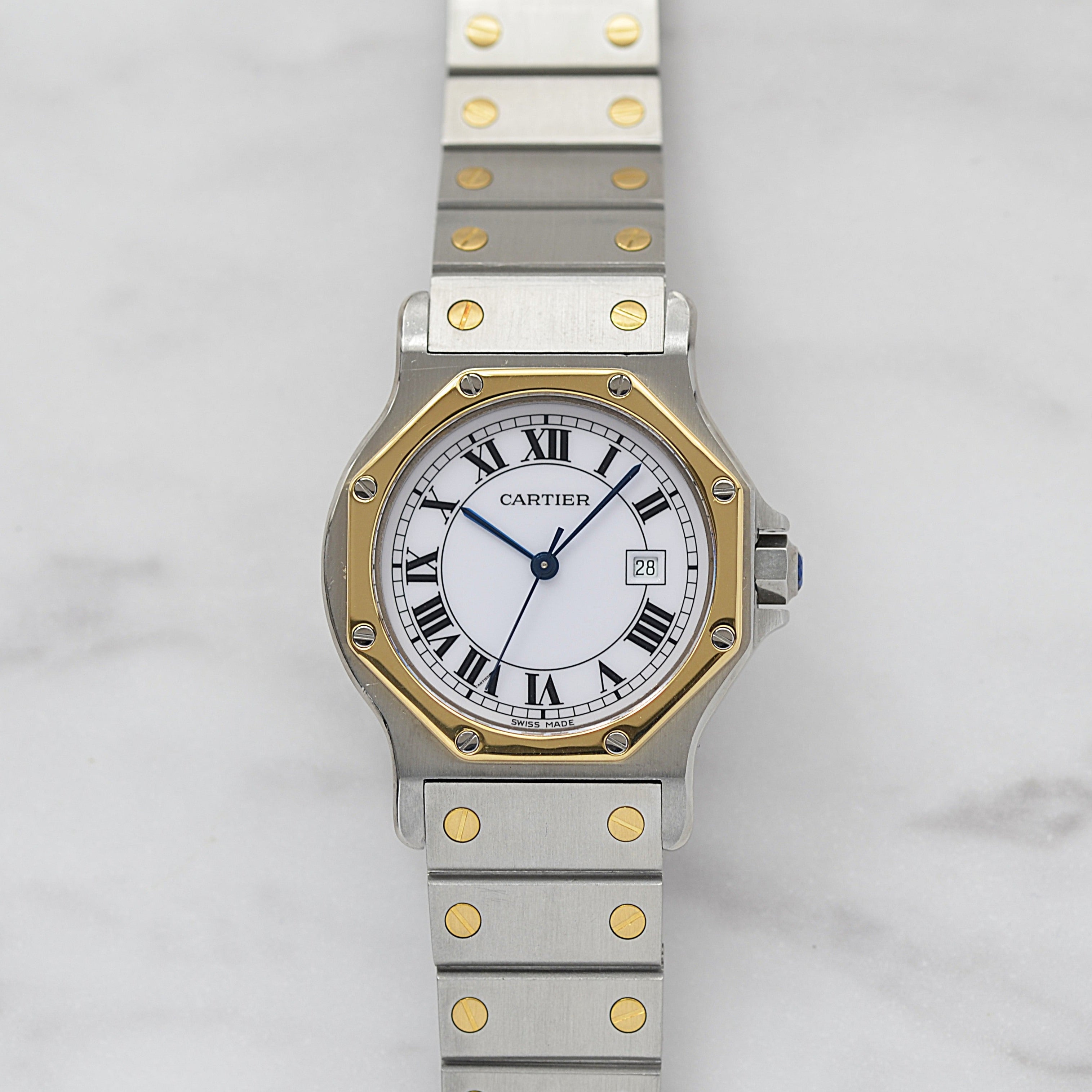 [Cartier] Cartier Santos Octagon LM 18KYG x SS with lifetime warranty