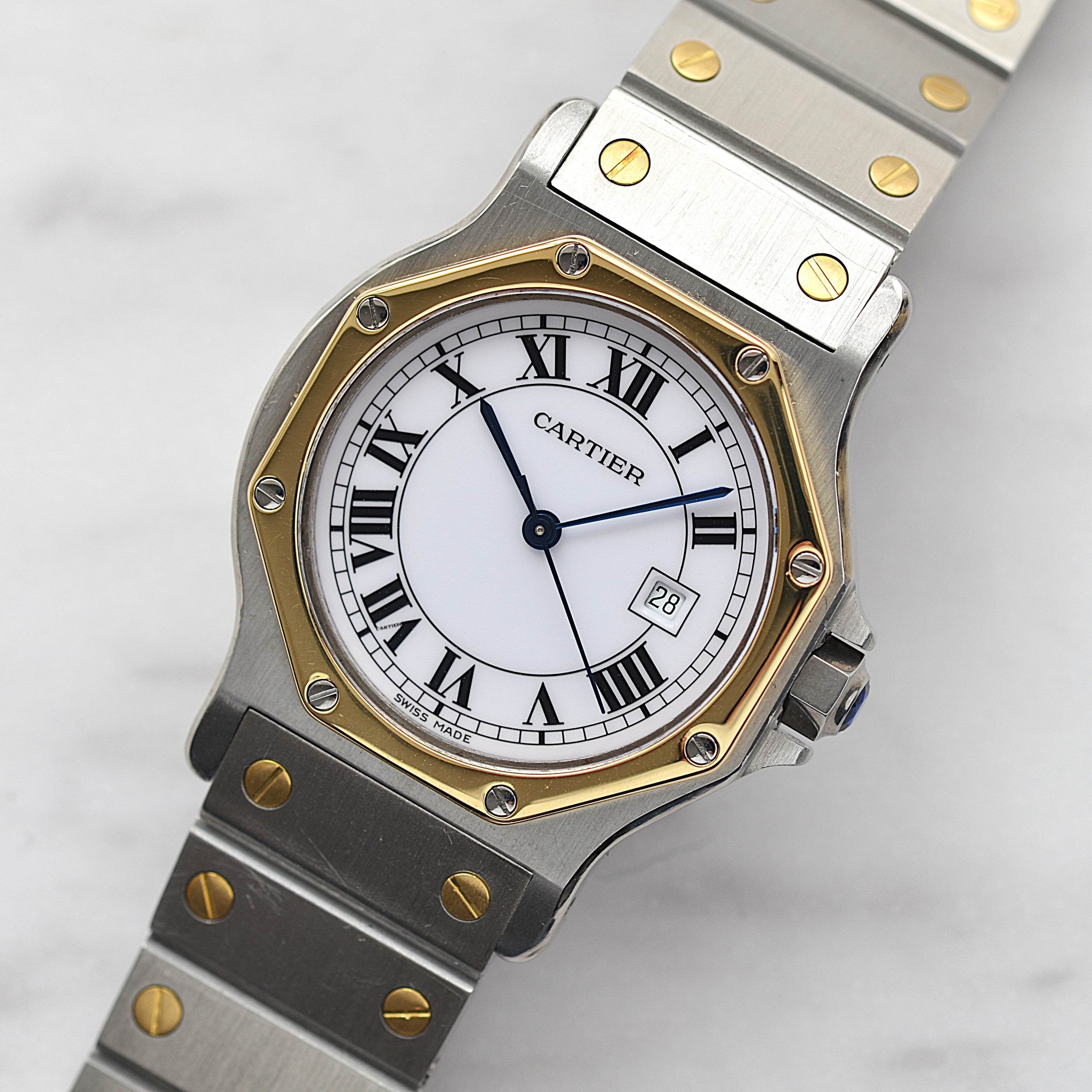 [Cartier] Cartier Santos Octagon LM 18KYG x SS with lifetime warranty