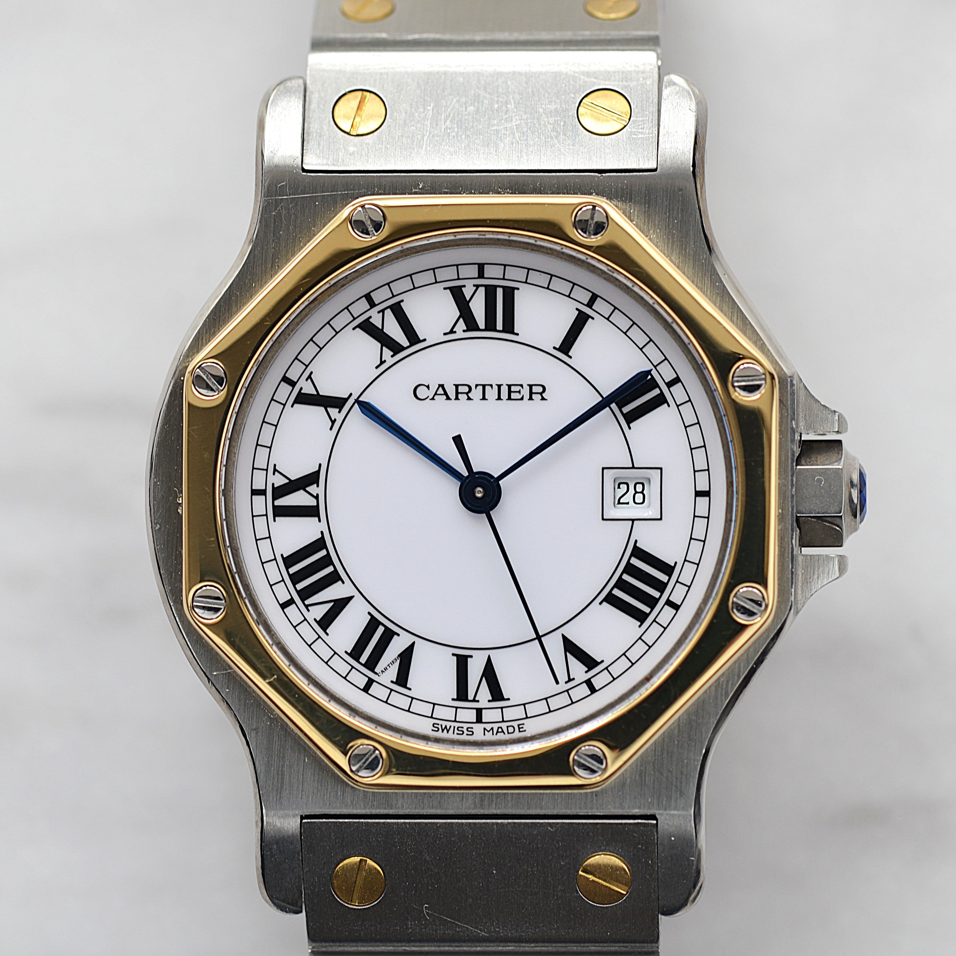 [Cartier] Cartier Santos Octagon LM 18KYG x SS with lifetime warranty