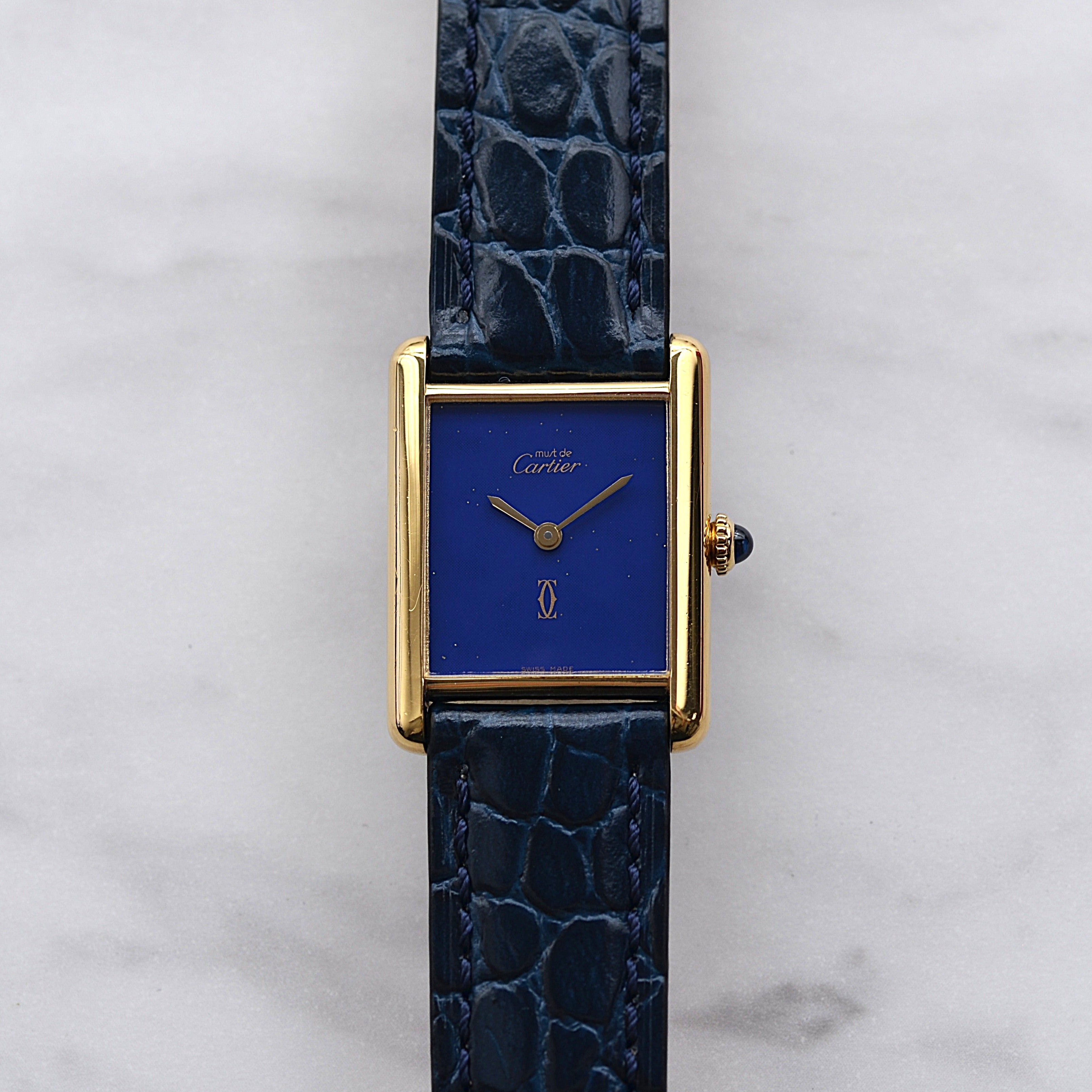 [Cartier] Cartier Must Tank LM Lapis Lazuli with lifetime warranty