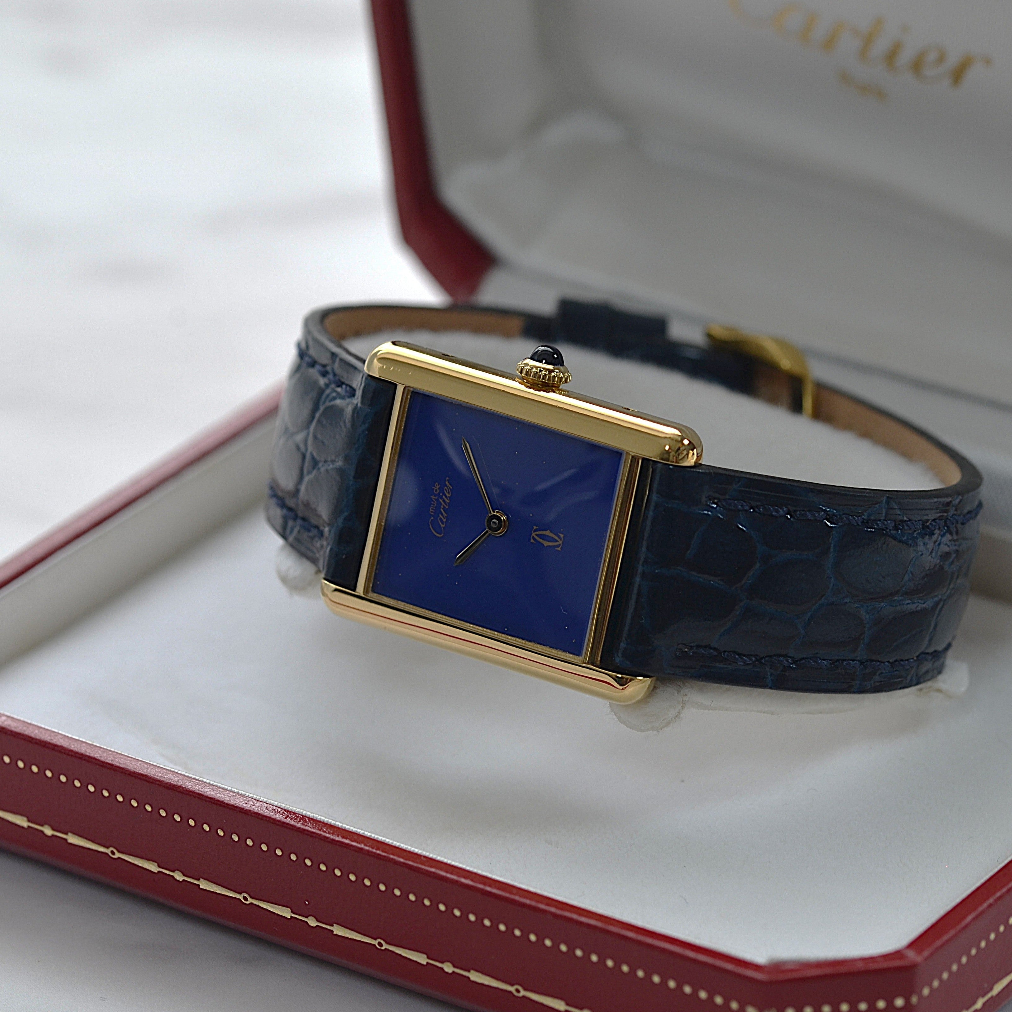 [Cartier] Cartier Must Tank LM Lapis Lazuli with lifetime warranty