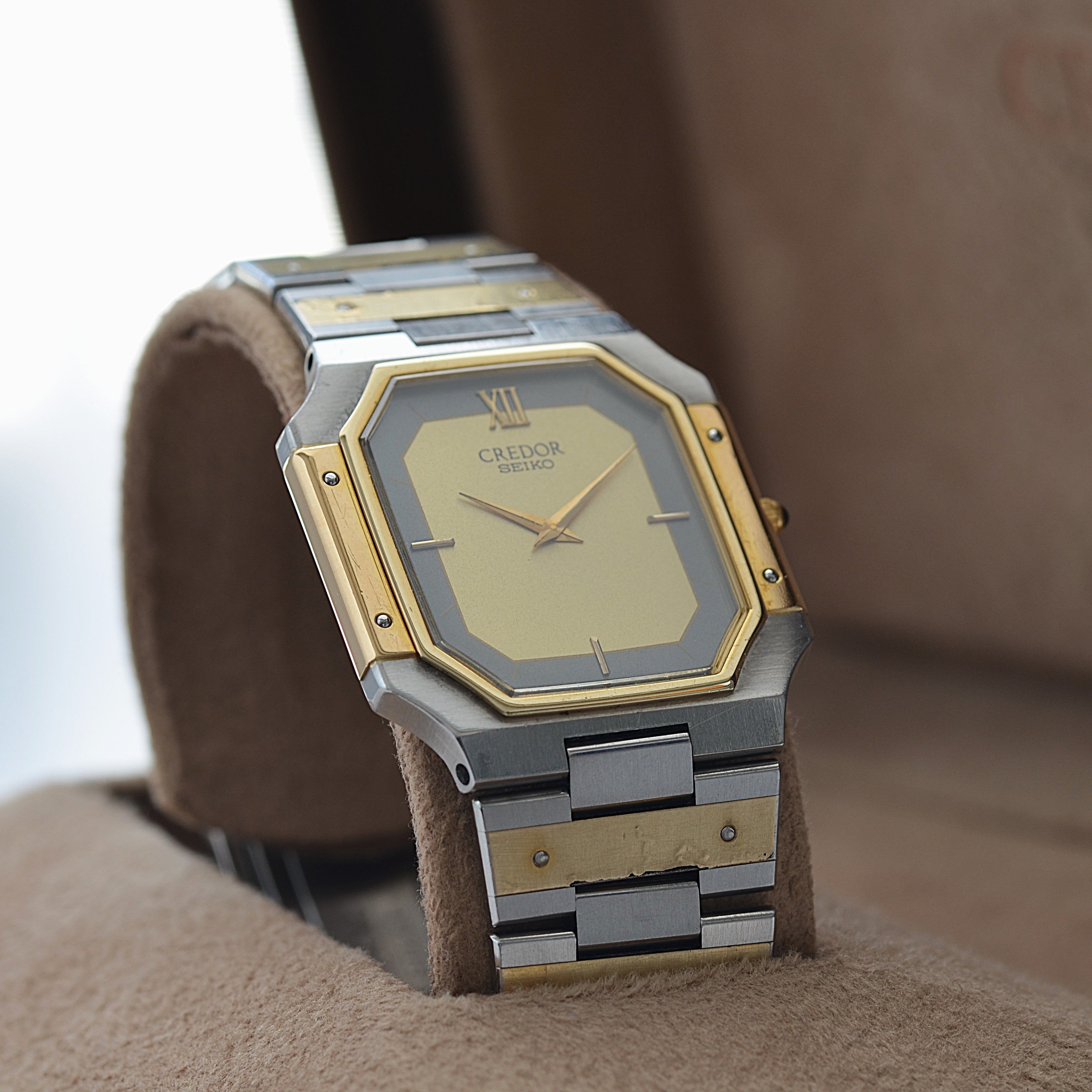 【SEIKO】 セイコー クレドール 14KYG×SS 9300-5320 純正ボックス付き