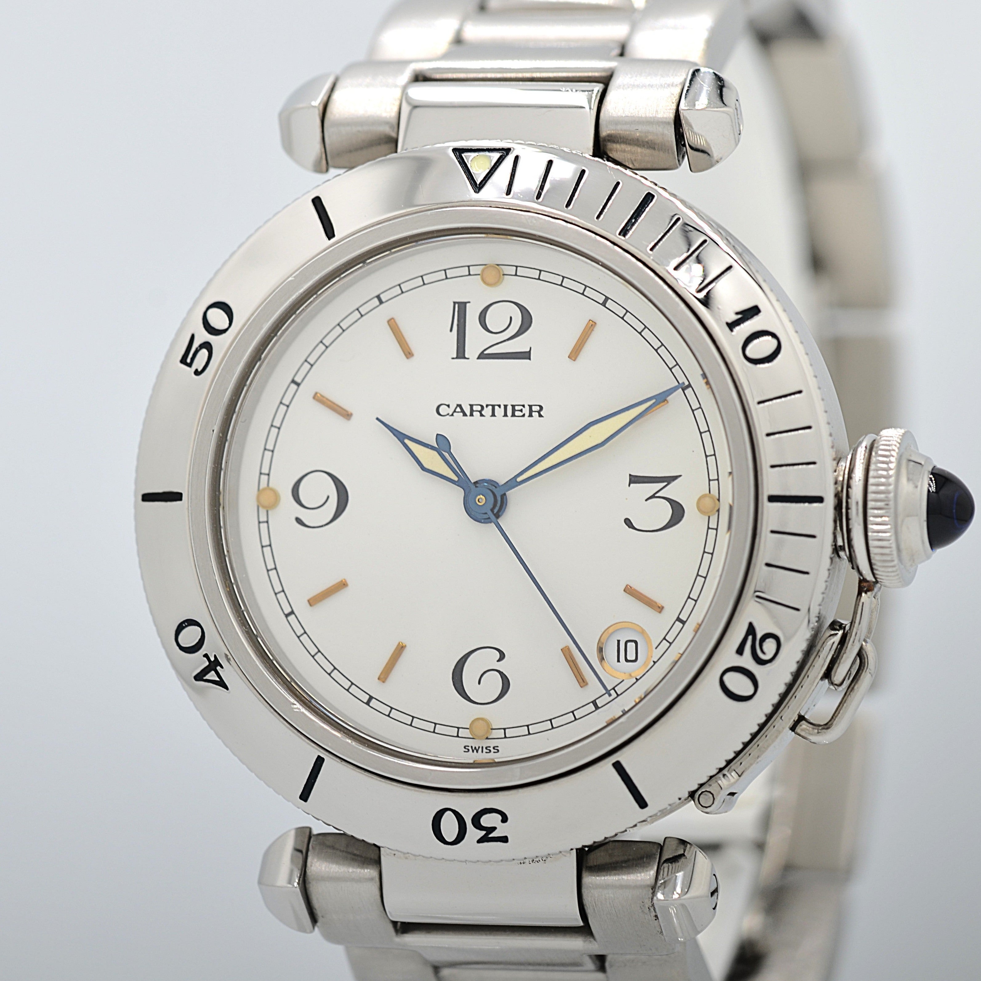 [Cartier] Cartier Pasha C35 Pronger White 12/3/6/9