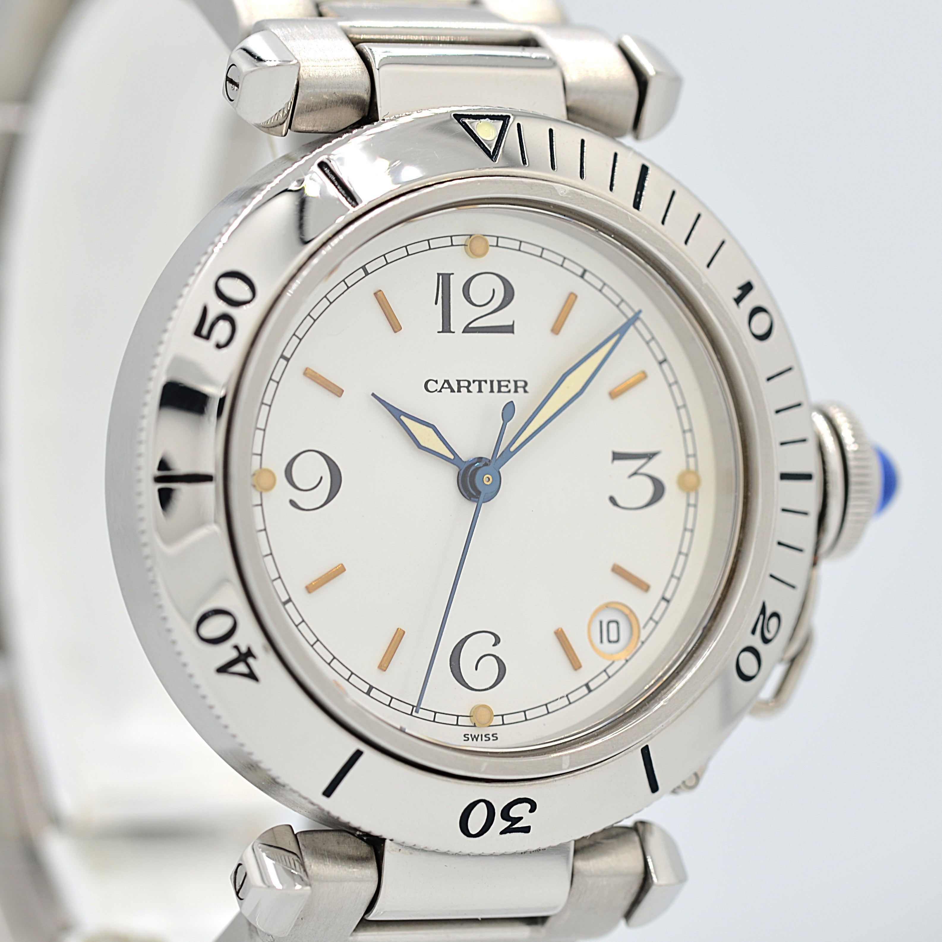 [Cartier] Cartier Pasha C35 Pronger White 12/3/6/9