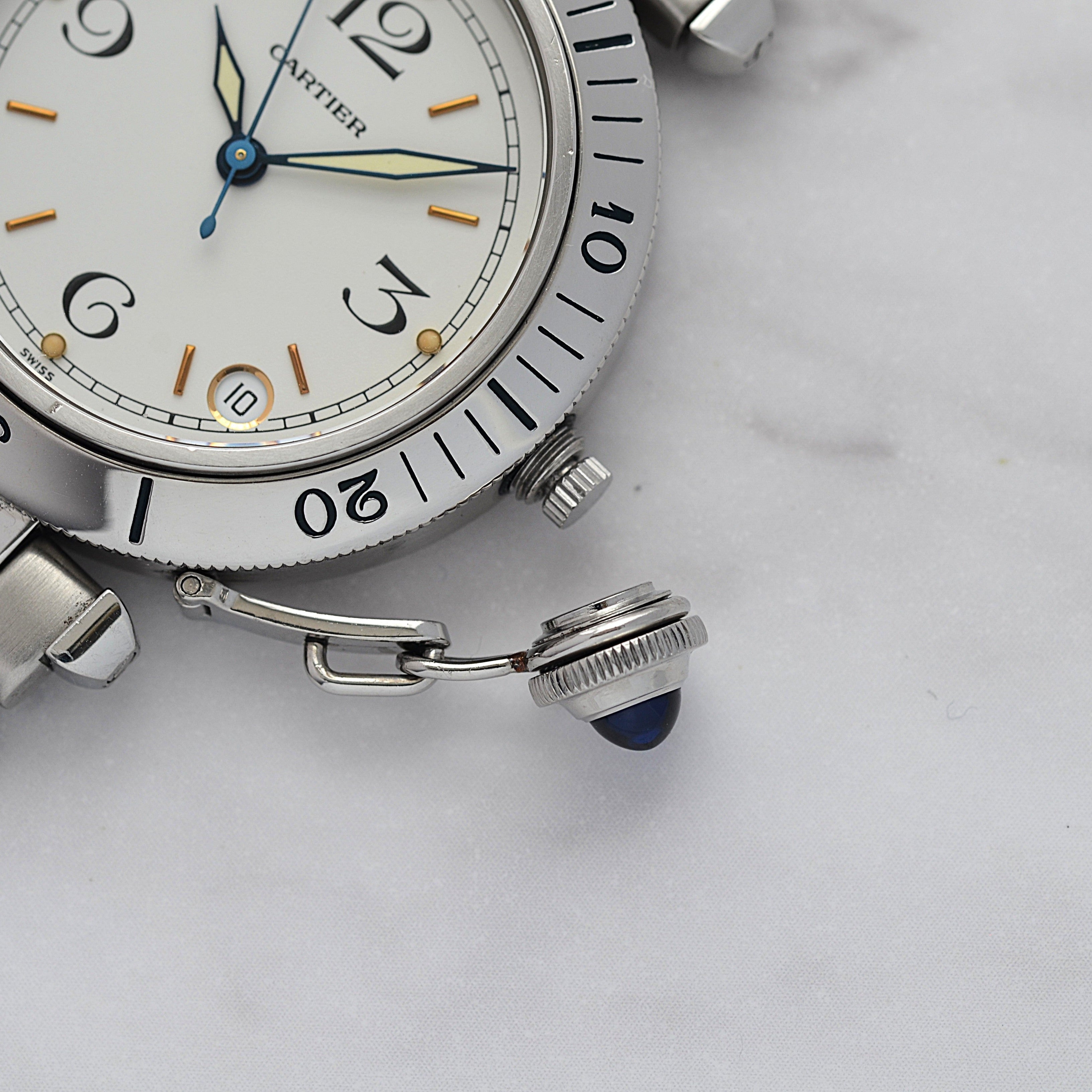 [Cartier] Cartier Pasha C35 Pronger White 12/3/6/9
