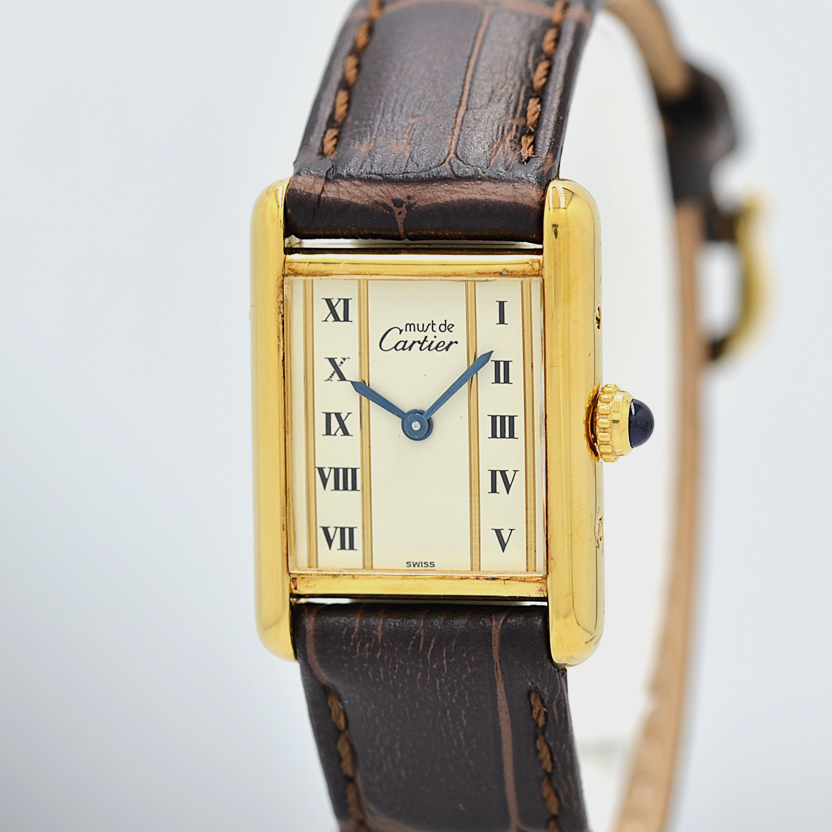 【Cartier】カルティエ マストタンク SM縦ローマ 純正尾錠付き
