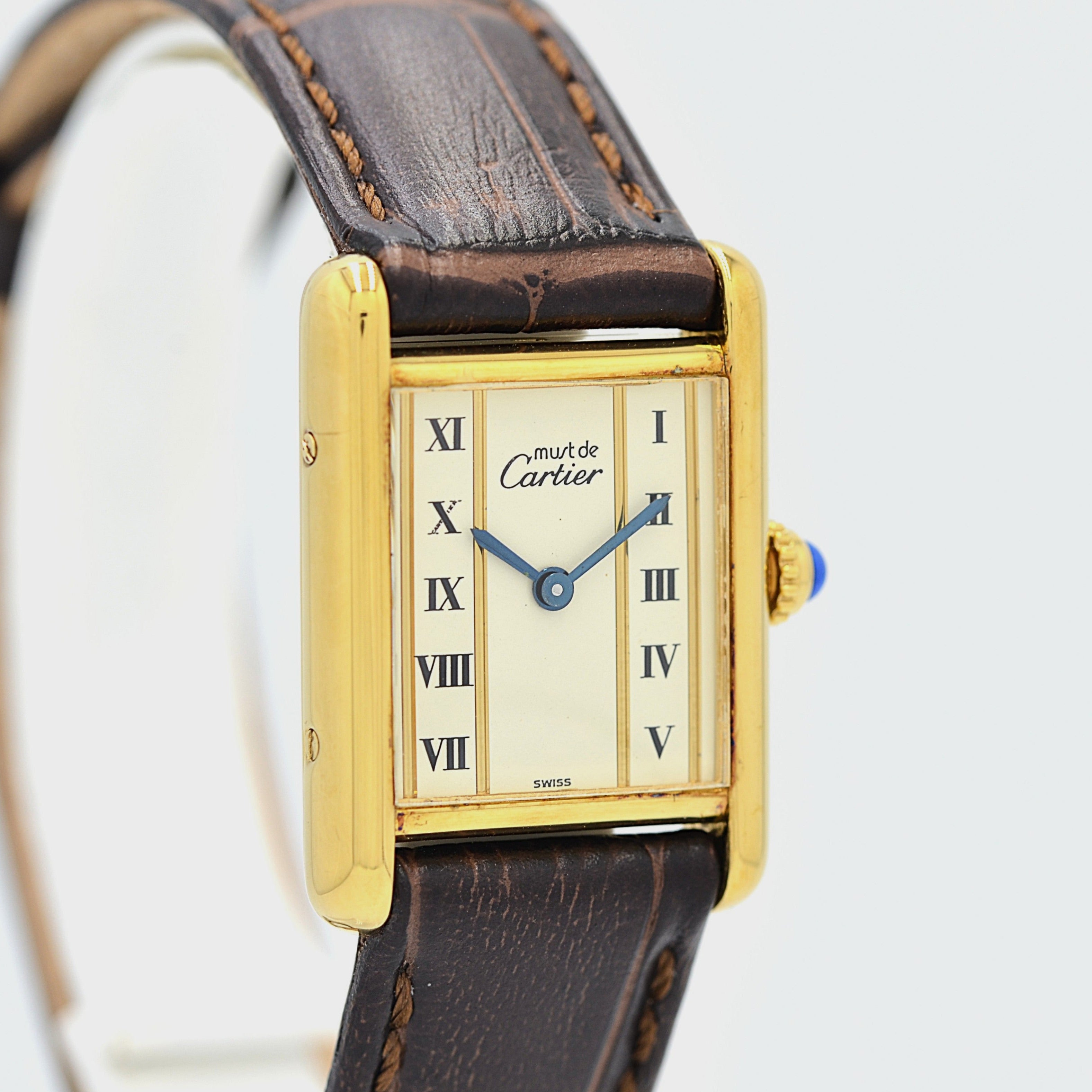 【Cartier】カルティエ マストタンク SM縦ローマ 純正尾錠付き