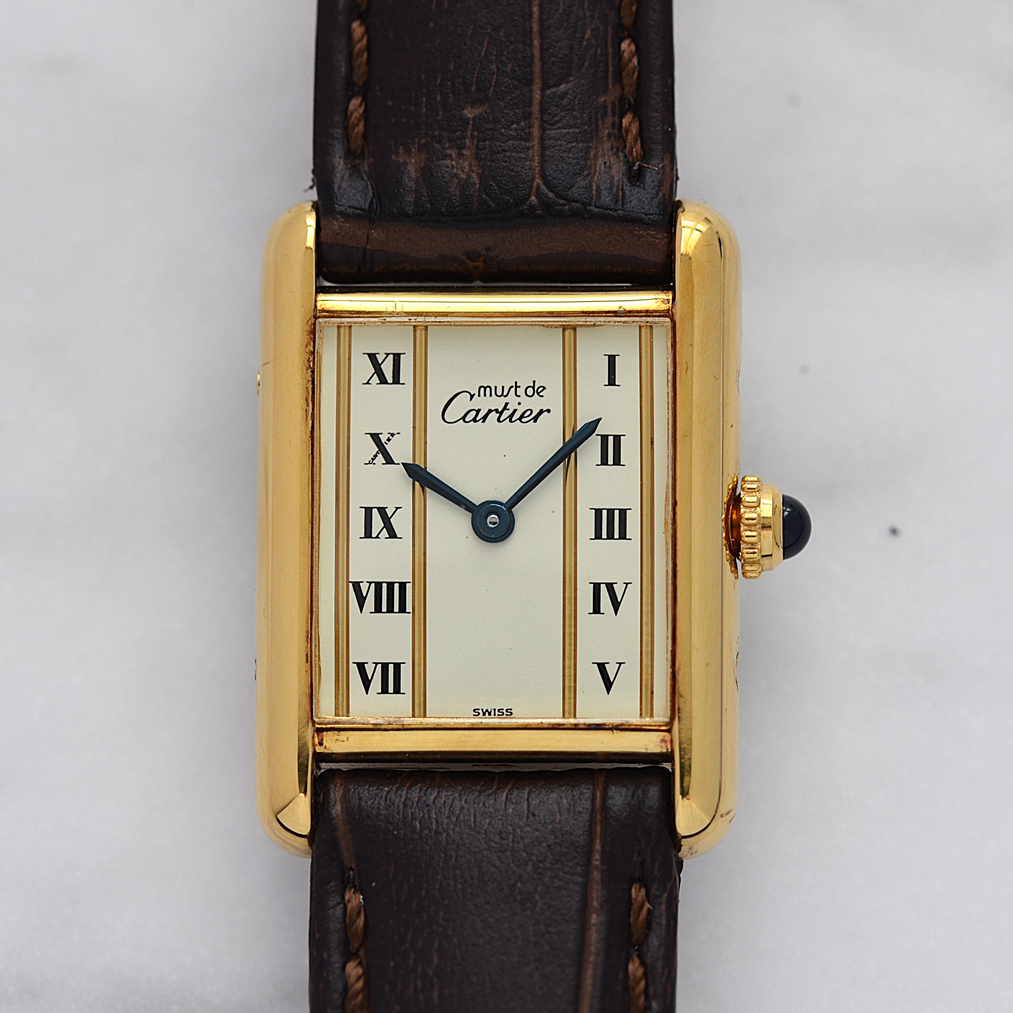 【Cartier】カルティエ マストタンク SM縦ローマ 純正尾錠付き