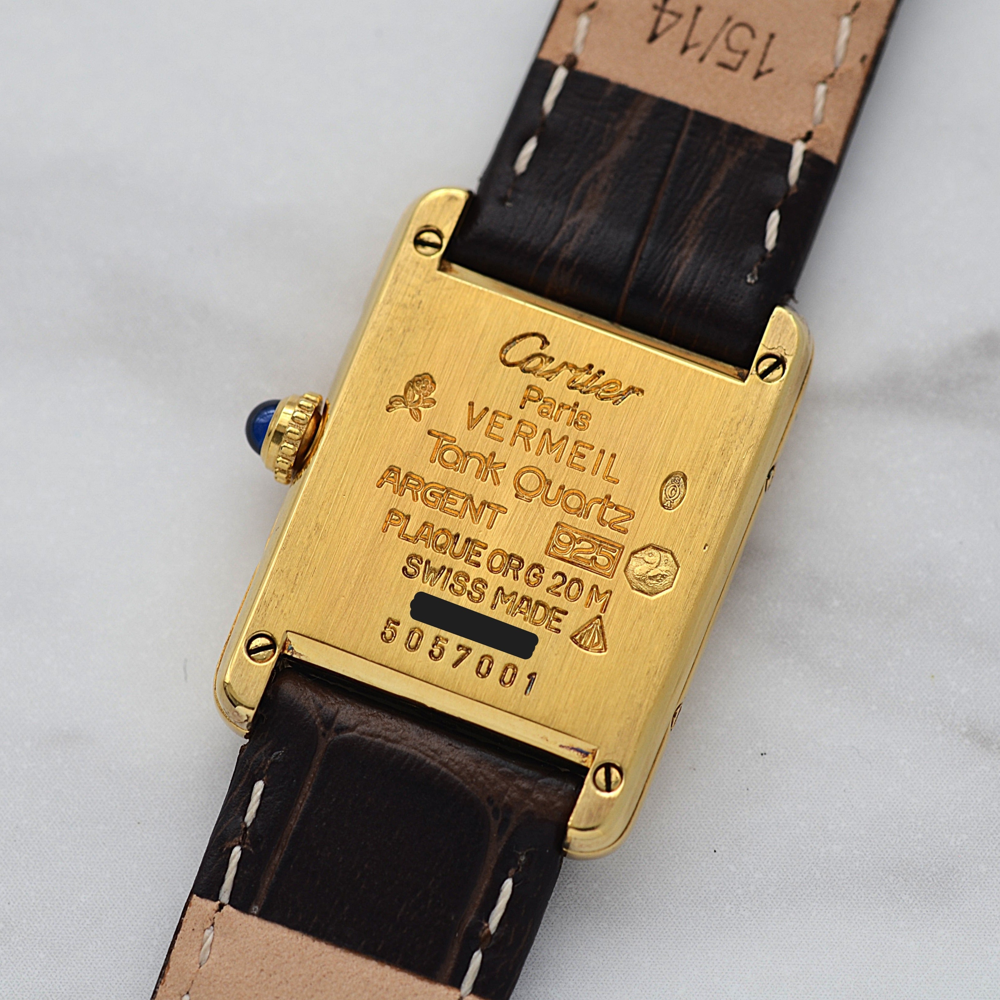 【Cartier】カルティエ マストタンク SM縦ローマ 純正尾錠付き