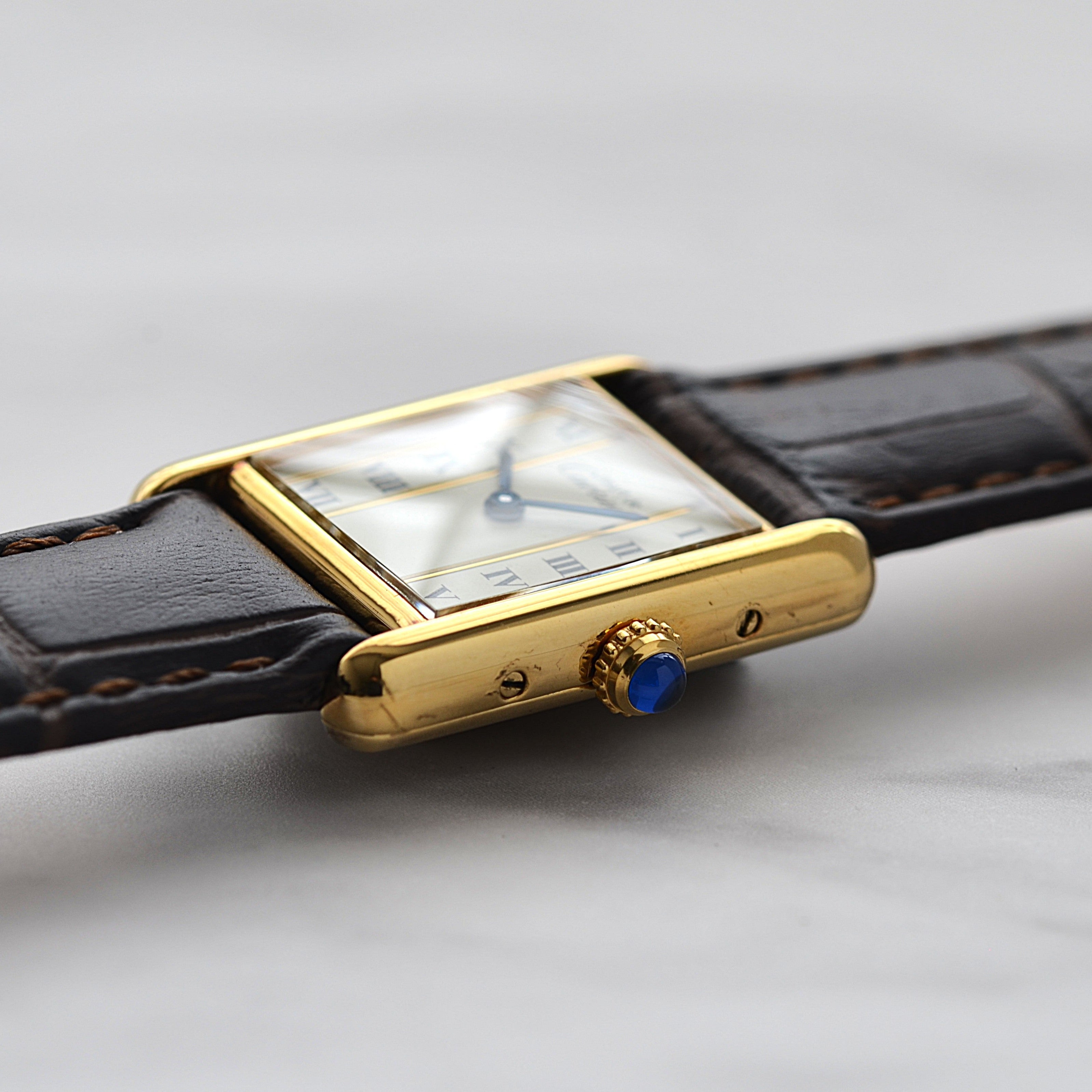 【Cartier】カルティエ マストタンク SM縦ローマ 純正尾錠付き