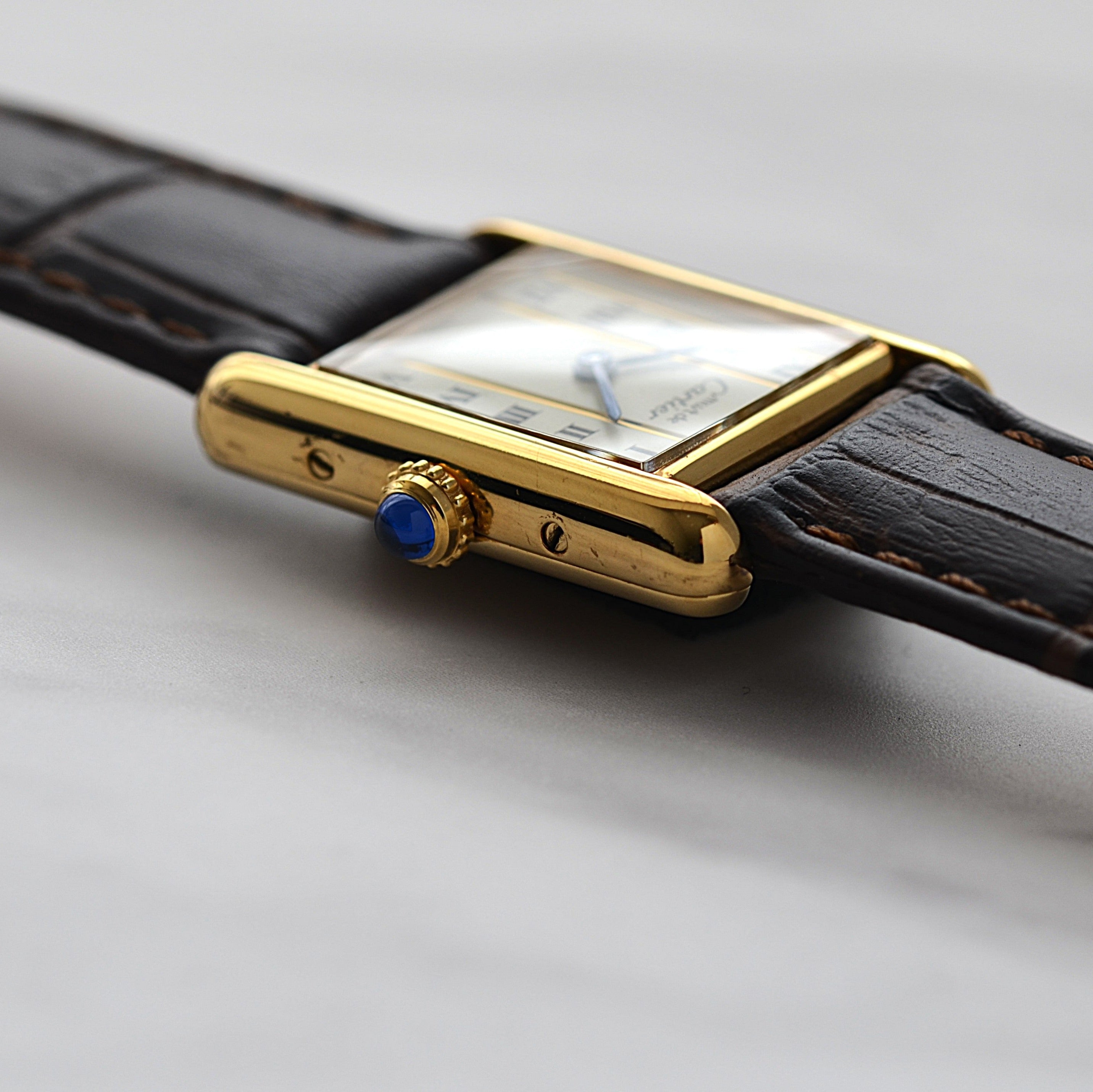 【Cartier】カルティエ マストタンク SM縦ローマ 純正尾錠付き
