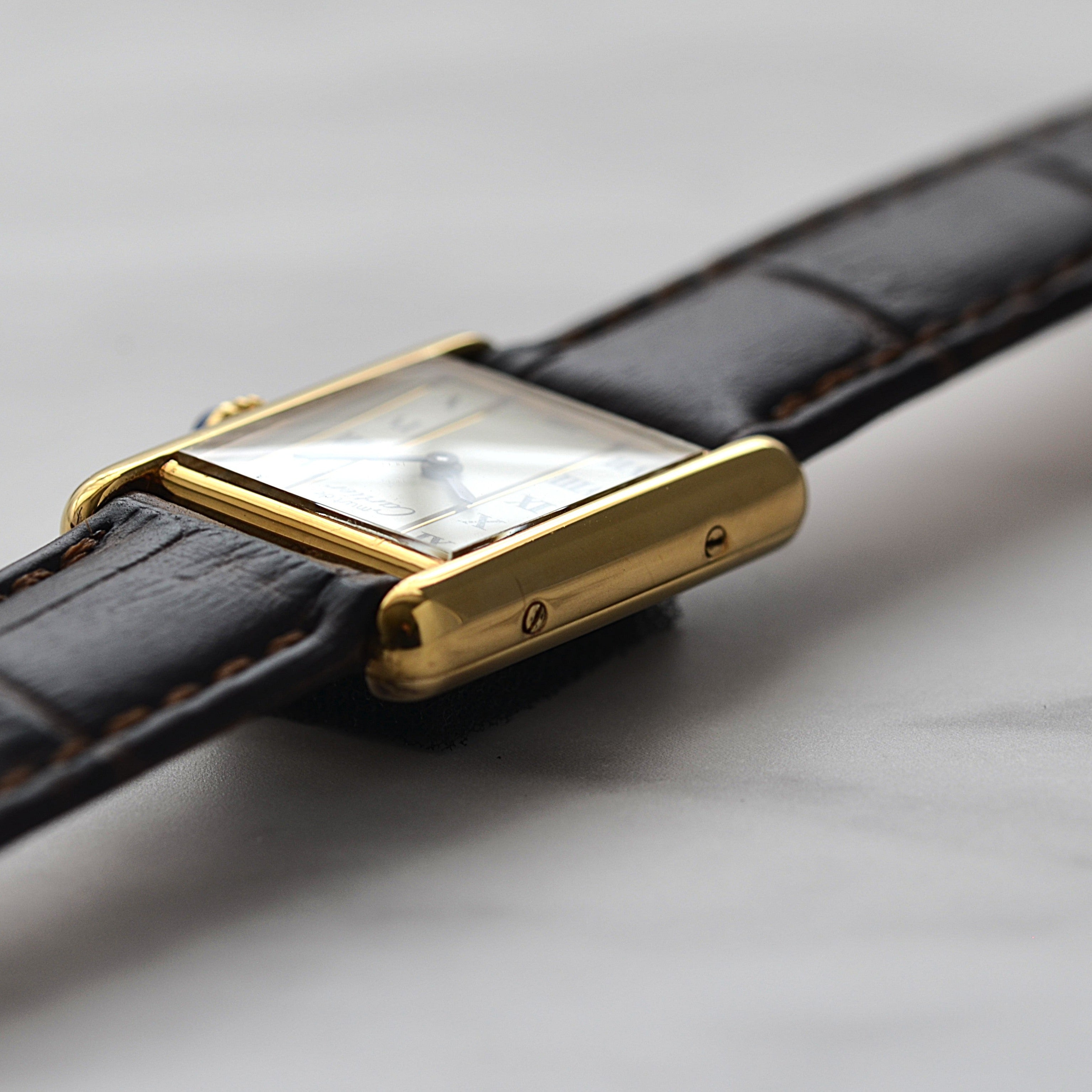 【Cartier】カルティエ マストタンク SM縦ローマ 純正尾錠付き