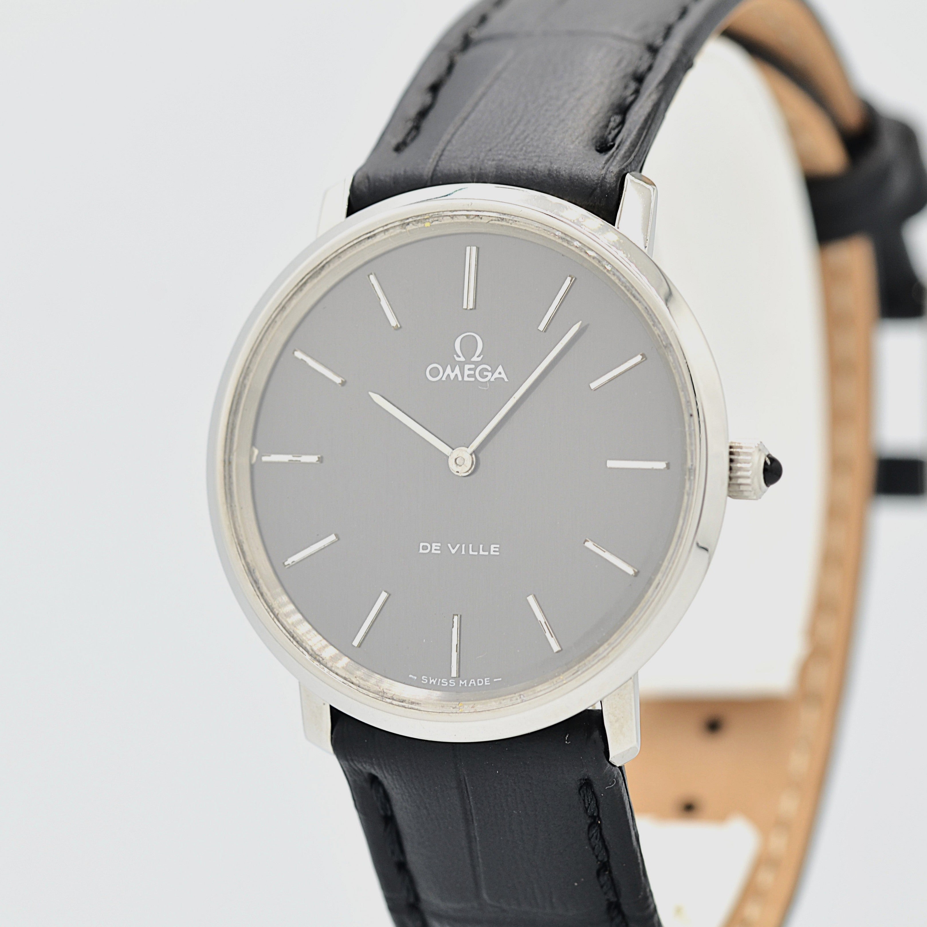 [OMEGA] Omega De Ville SS Round Grey with genuine buckle