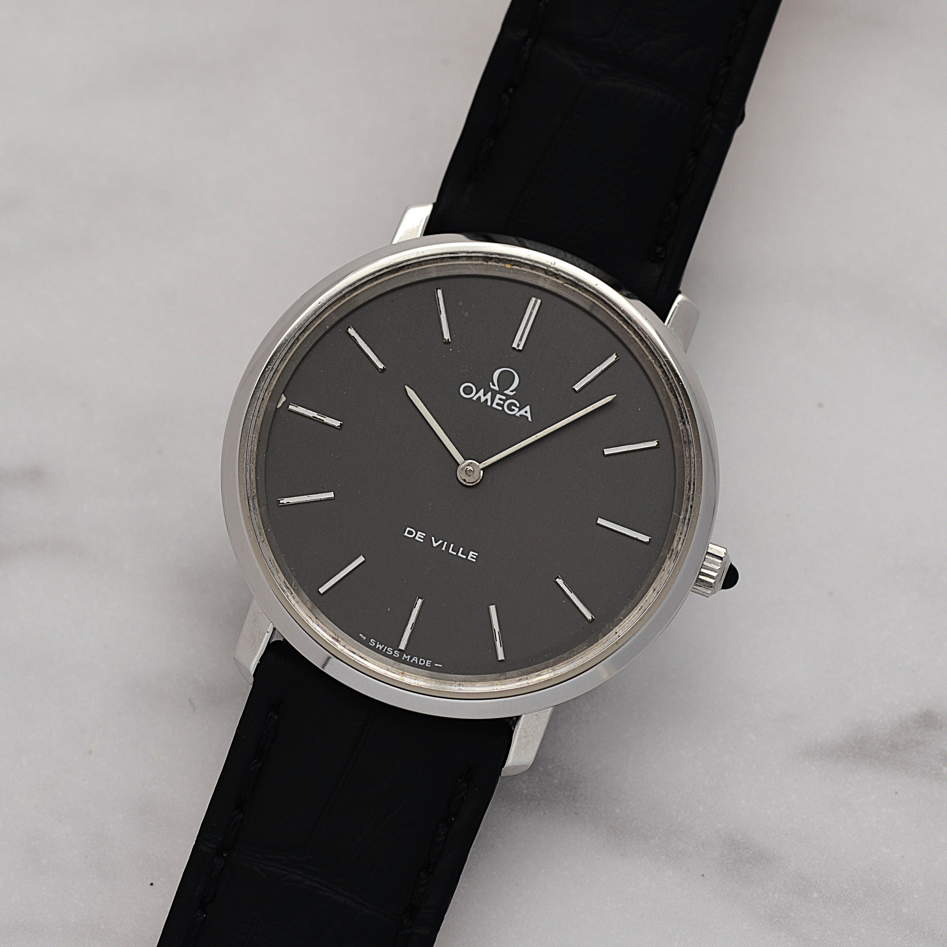[OMEGA] Omega De Ville SS Round Grey with genuine buckle