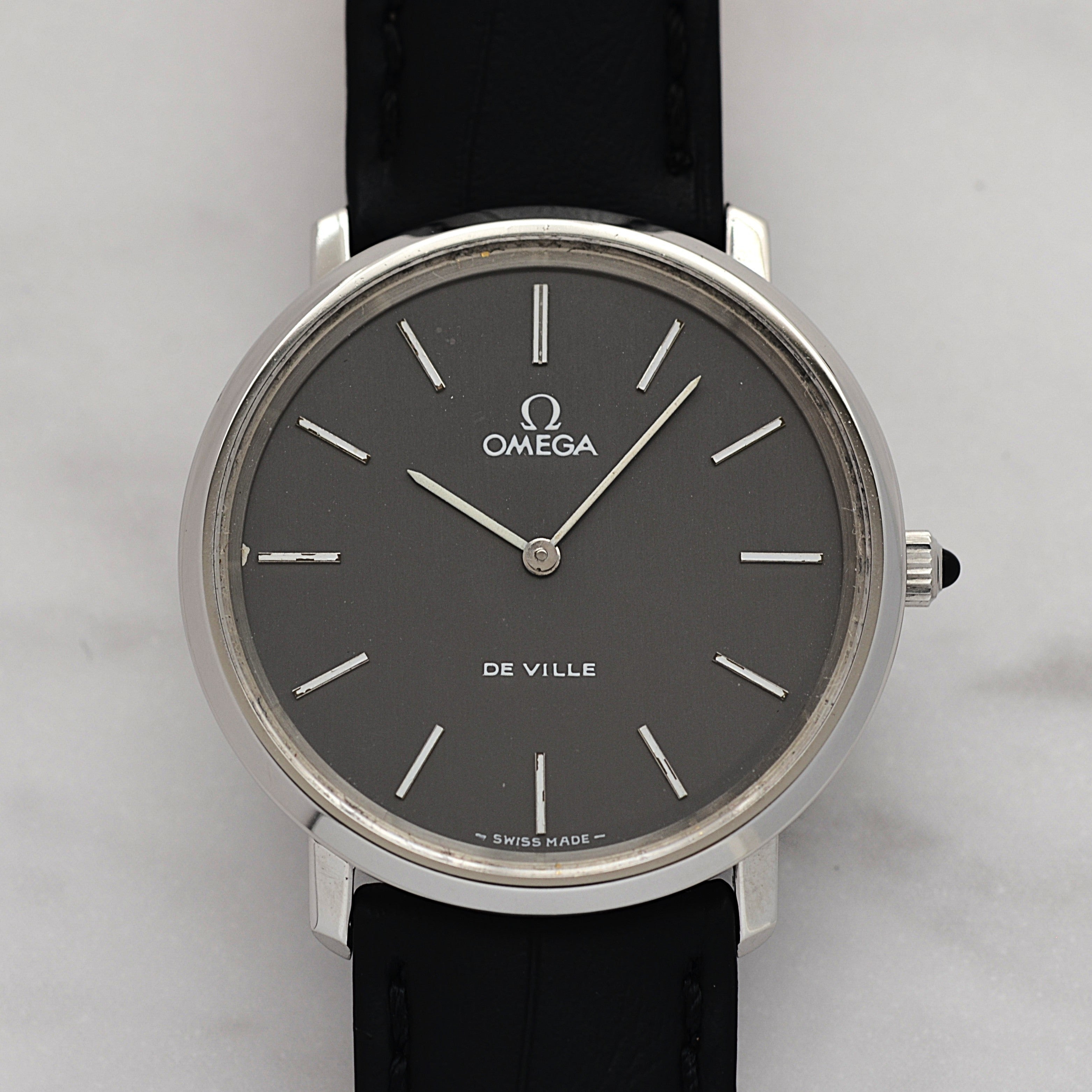 [OMEGA] Omega De Ville SS Round Grey with genuine buckle