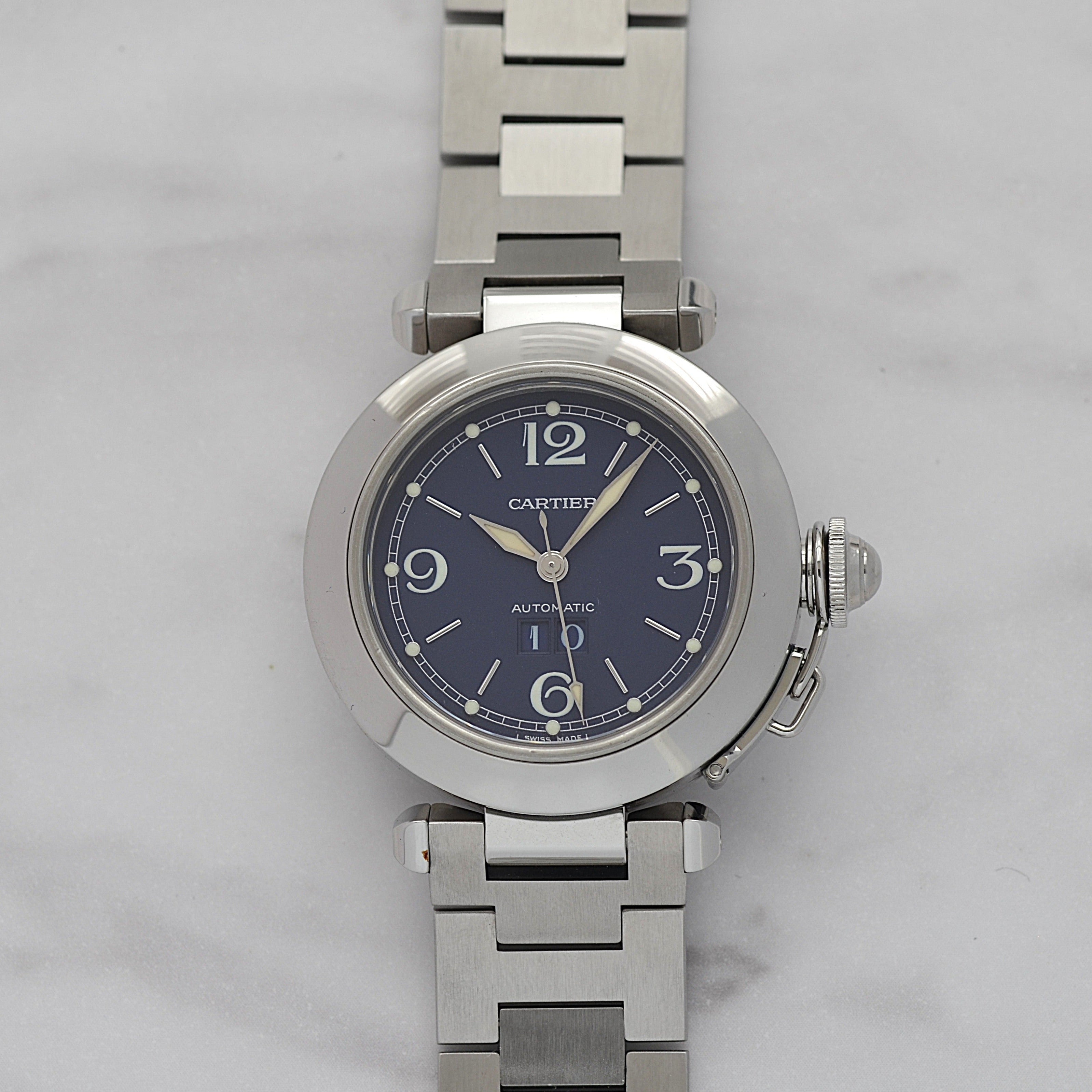【Cartier】カルティエ パシャC35 ビッグデイトNavy