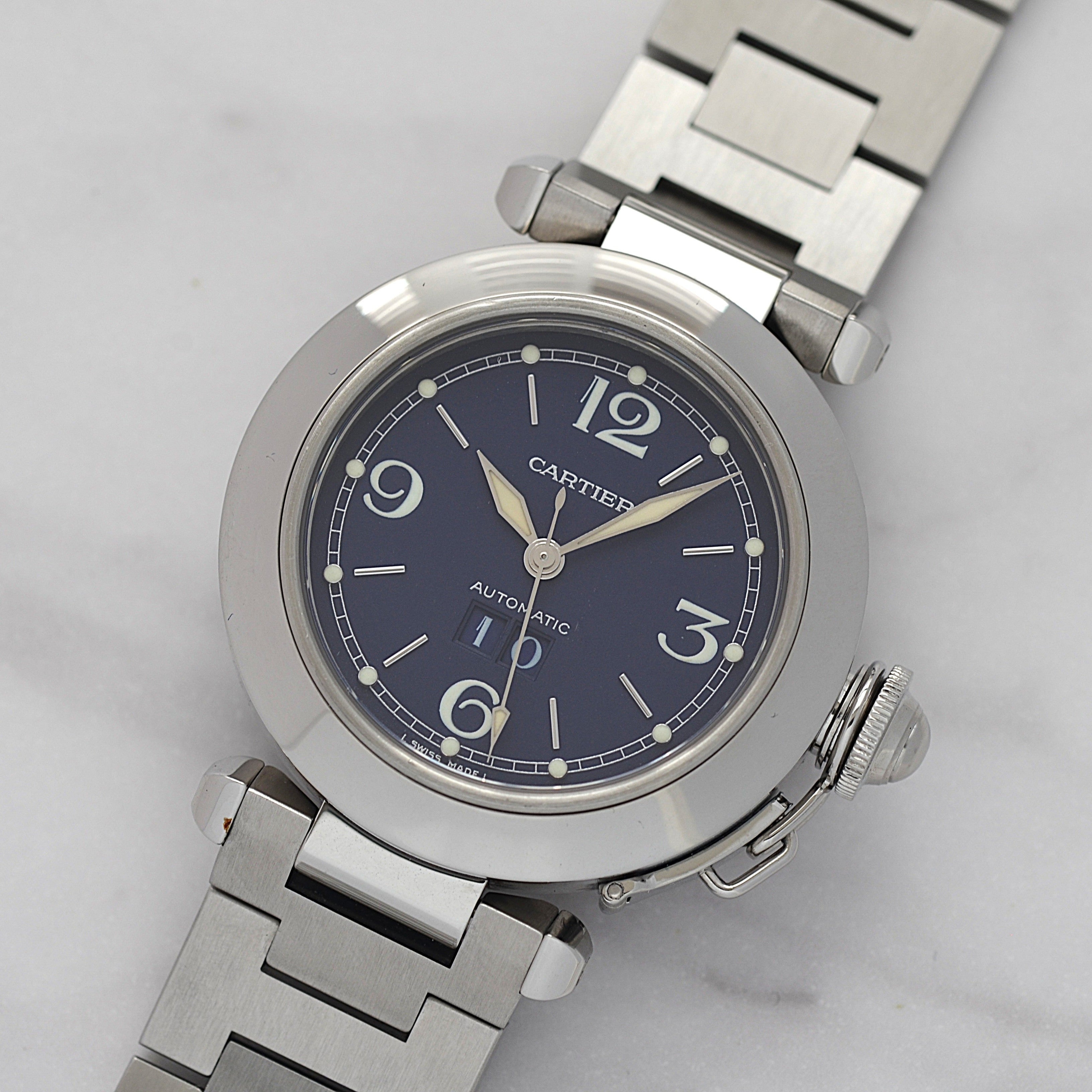 【Cartier】カルティエ パシャC35 ビッグデイトNavy
