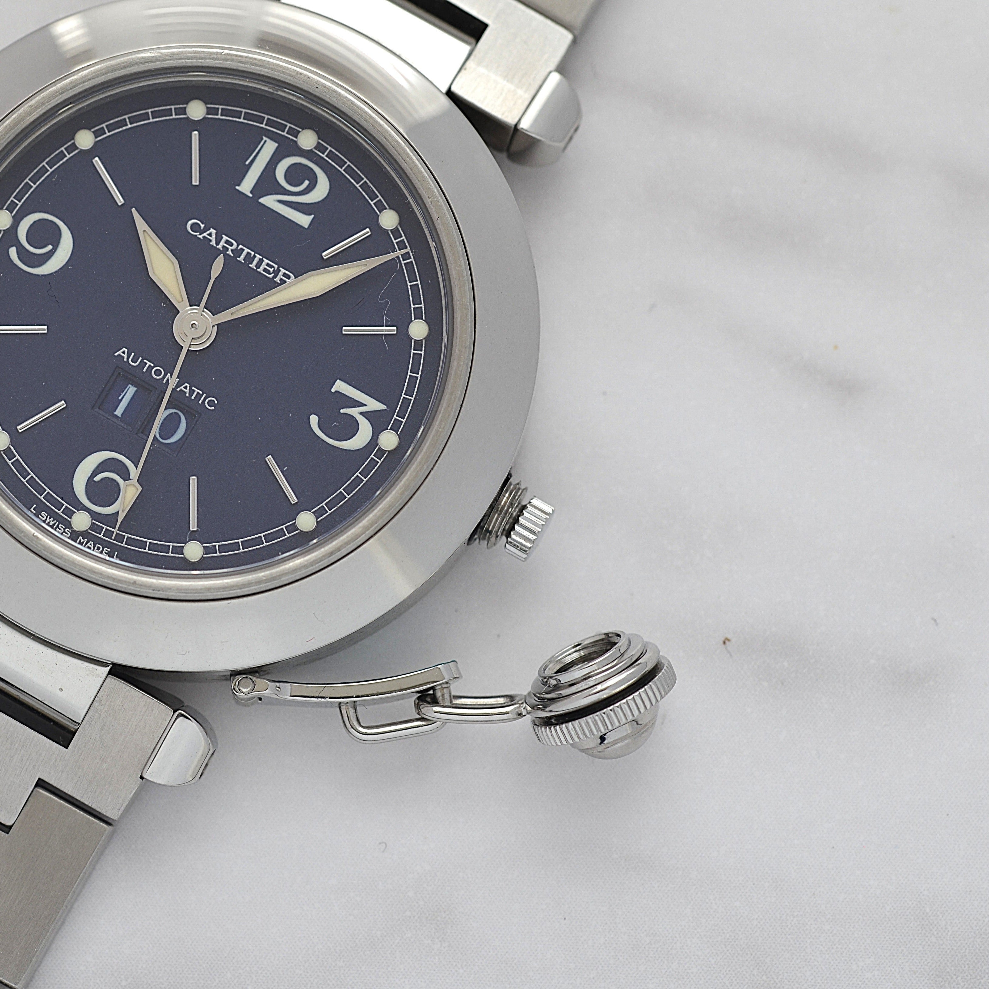 【Cartier】カルティエ パシャC35 ビッグデイトNavy