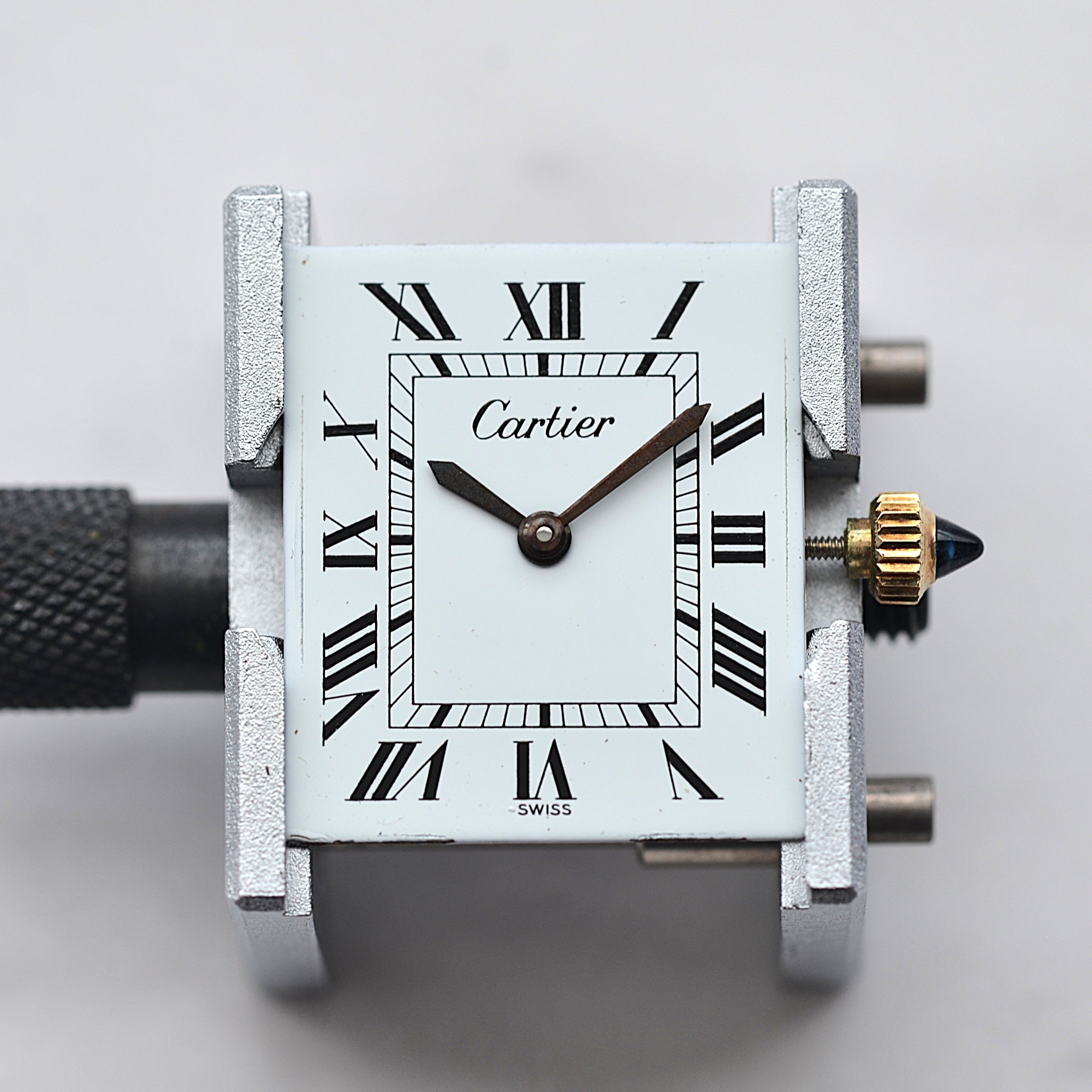 【Cartier】カルティエ マストタンクLM ホワイトローマ 手巻き Pre-must de TANK 北米仕様 カルティエ修理見積書付き