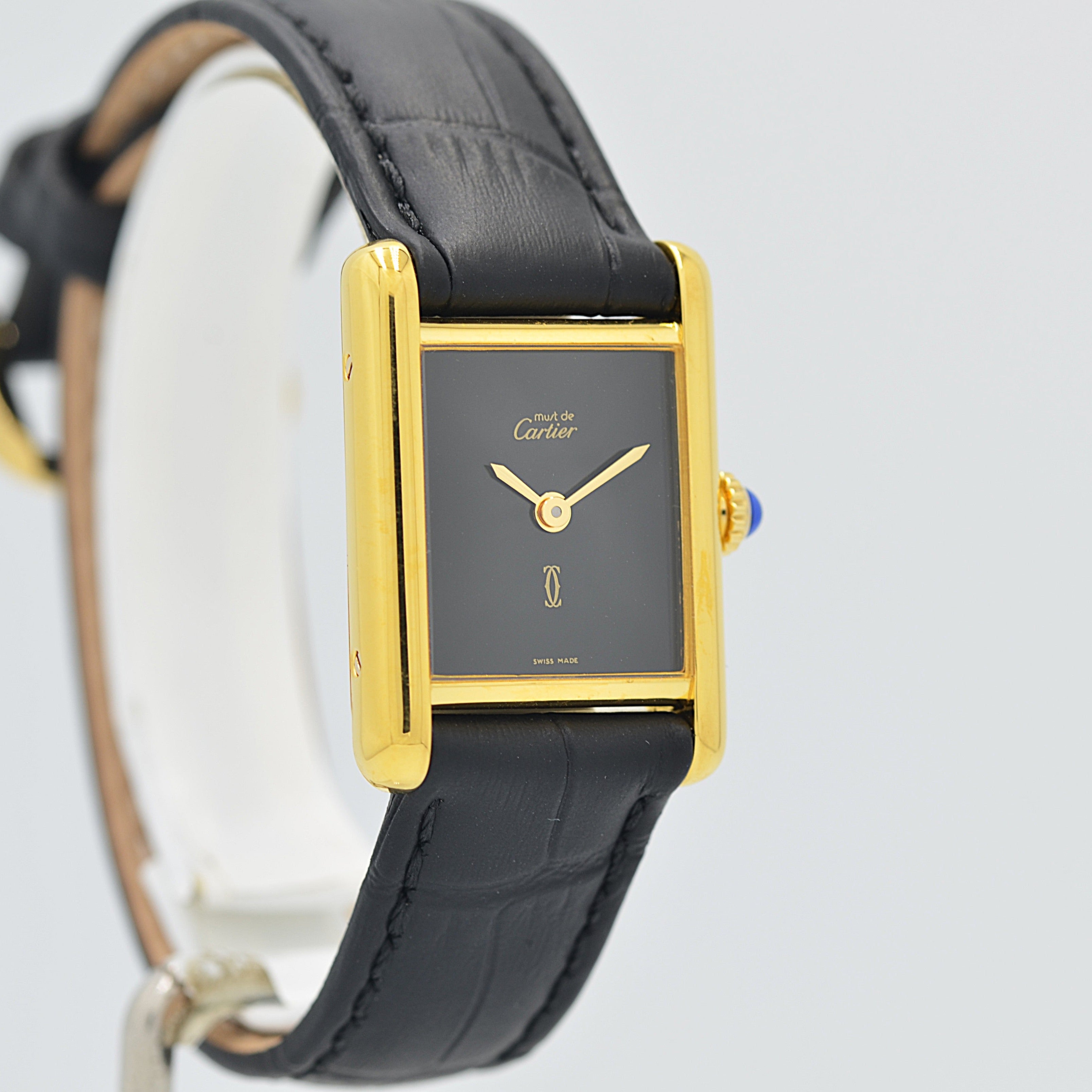 [Cartier] Cartier Must Tank SM Hand-wound Onyx with lifetime warranty