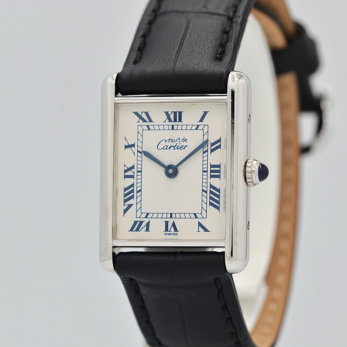 Cartier】カルティエ マストタンク LMシルバーQZ 純正尾錠付き