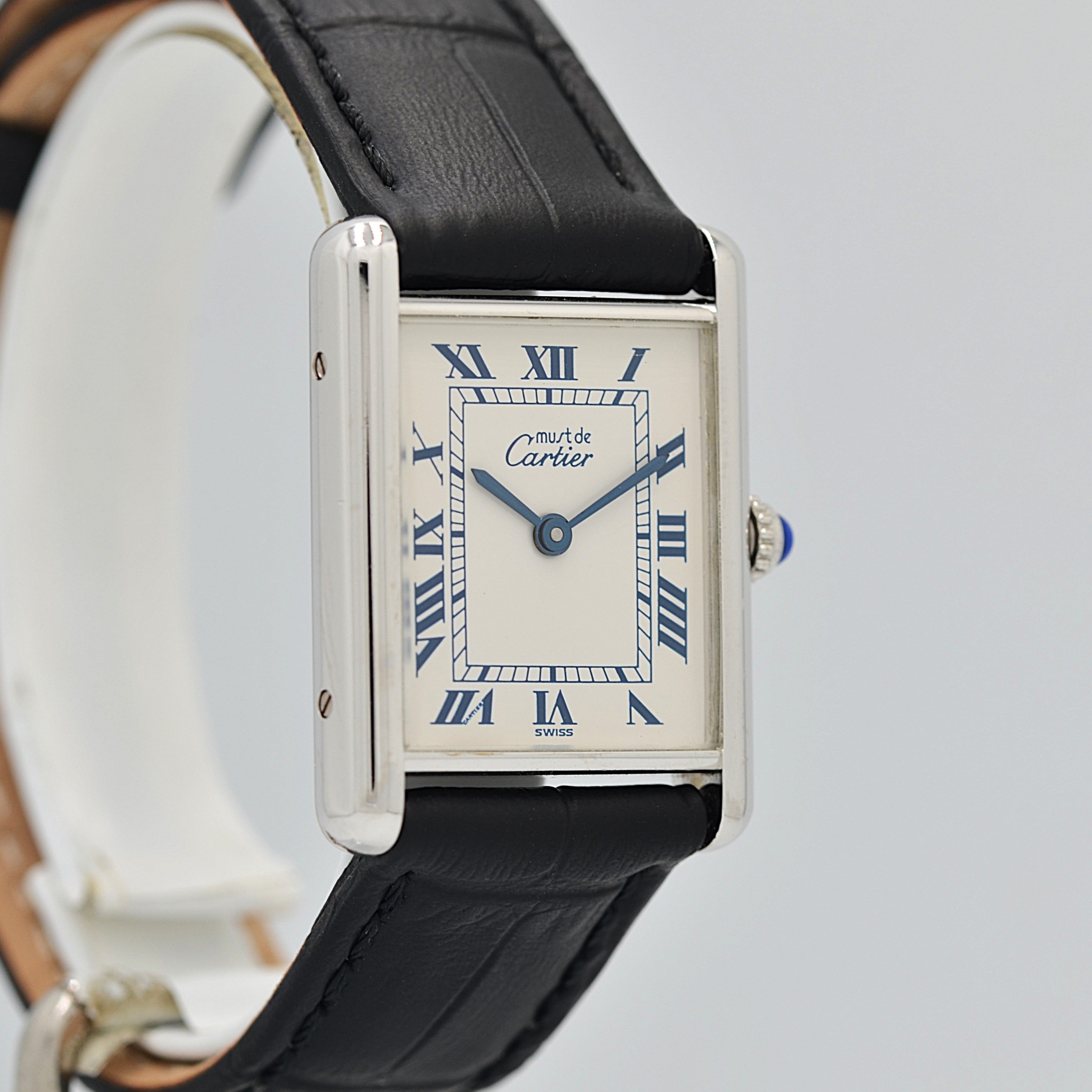 【Cartier】カルティエ マストタンク LMシルバーQZ 純正尾錠付き