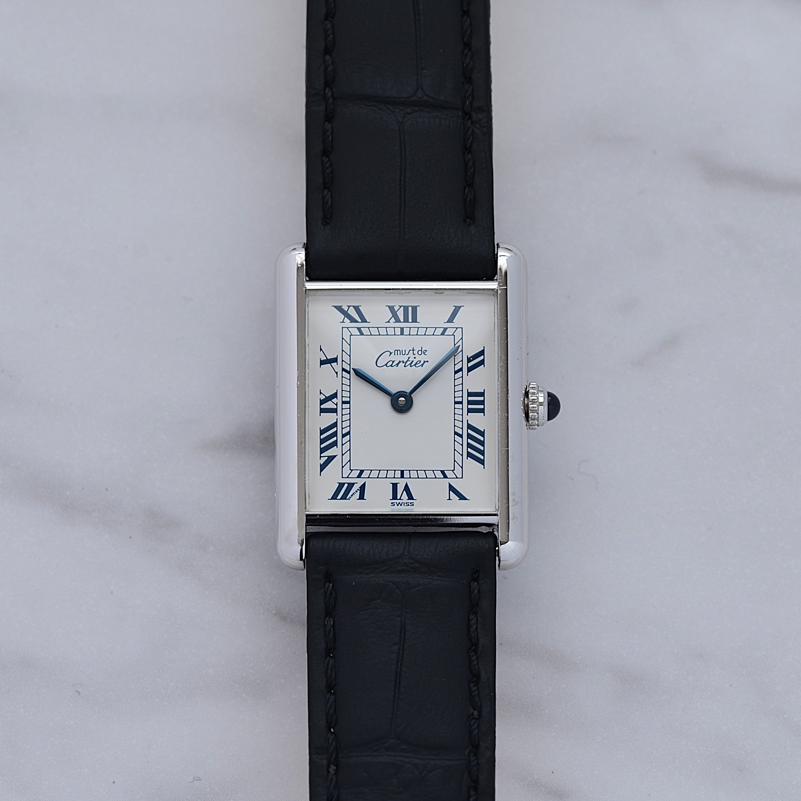 【Cartier】カルティエ マストタンク LMシルバーQZ 純正尾錠付き