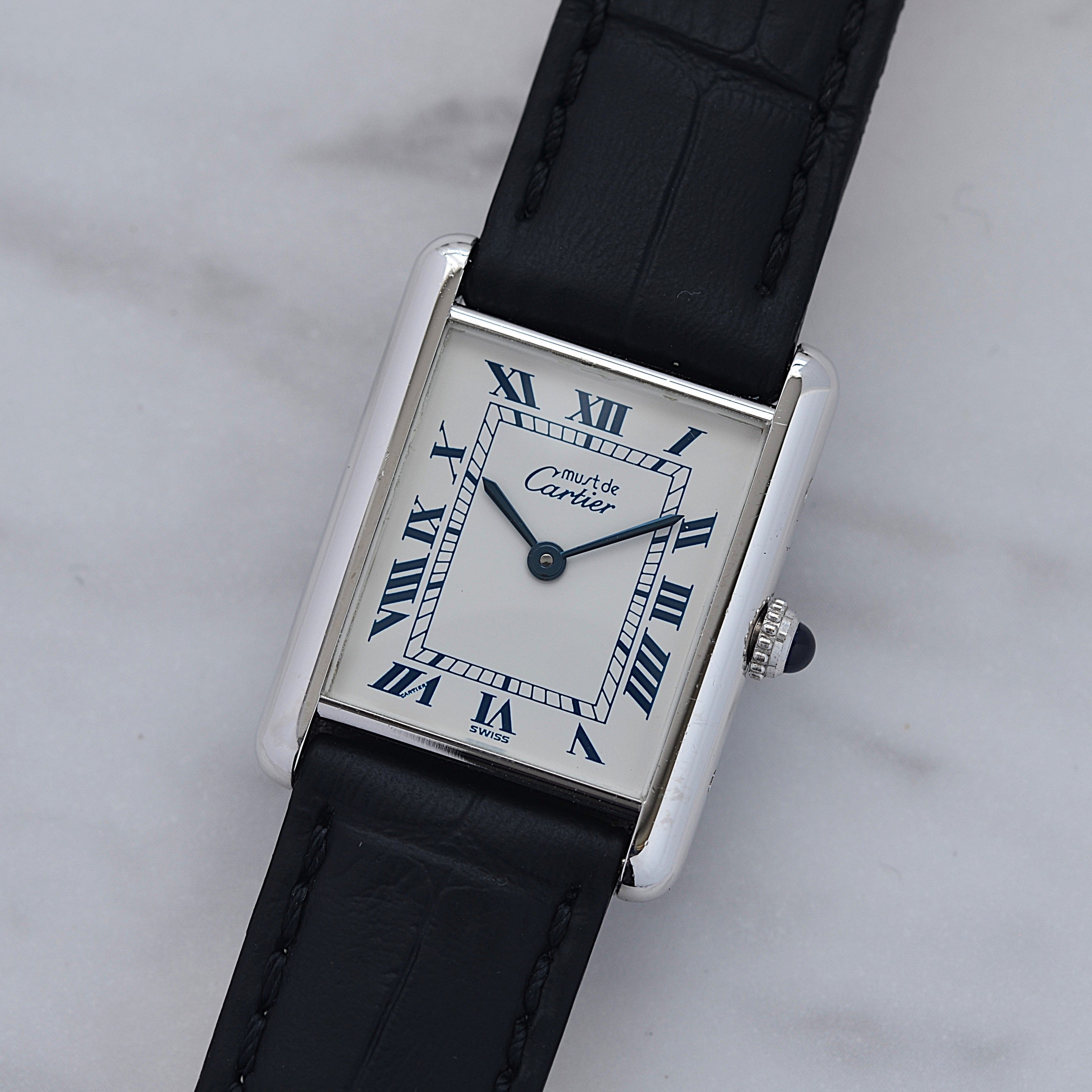 【Cartier】カルティエ マストタンク LMシルバーQZ 純正尾錠付き