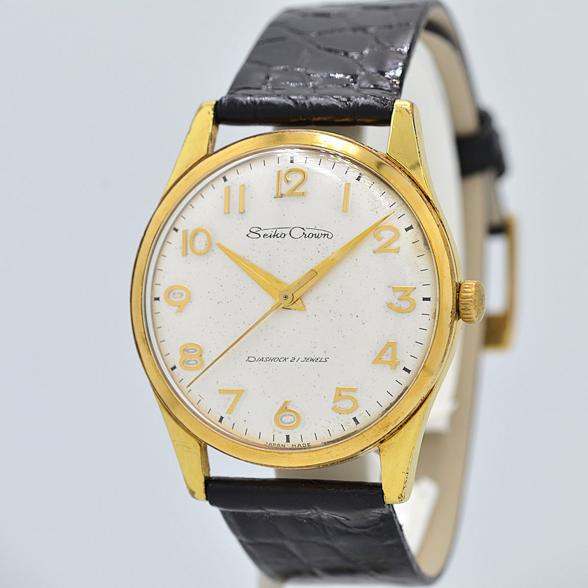 SEIKO】セイコー クラウン EGP 全数字アラビア J14091 純正尾錠付き