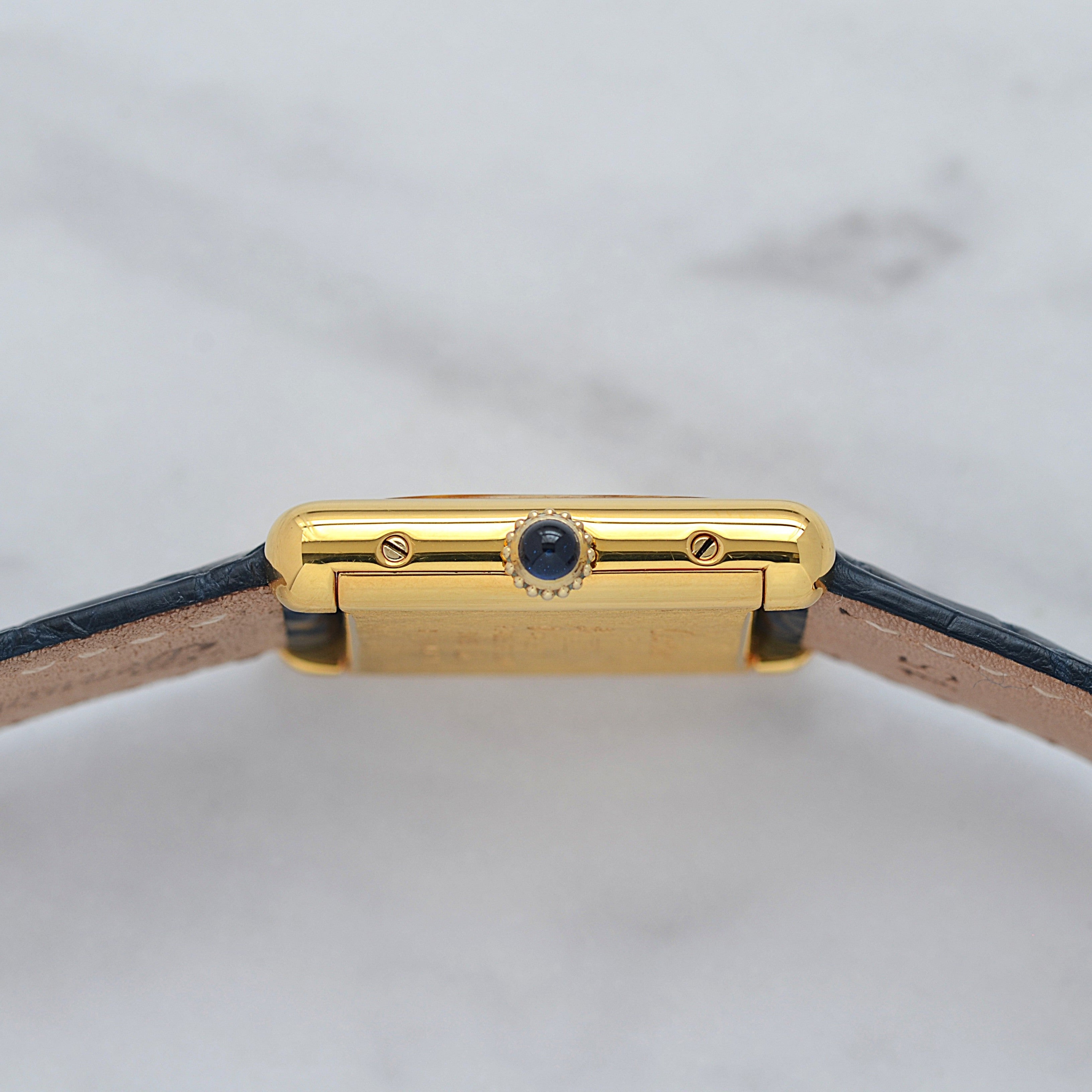 【Cartier】カルティエ マストタンクSM アイボリーローマ 手巻き  純正尾錠付き