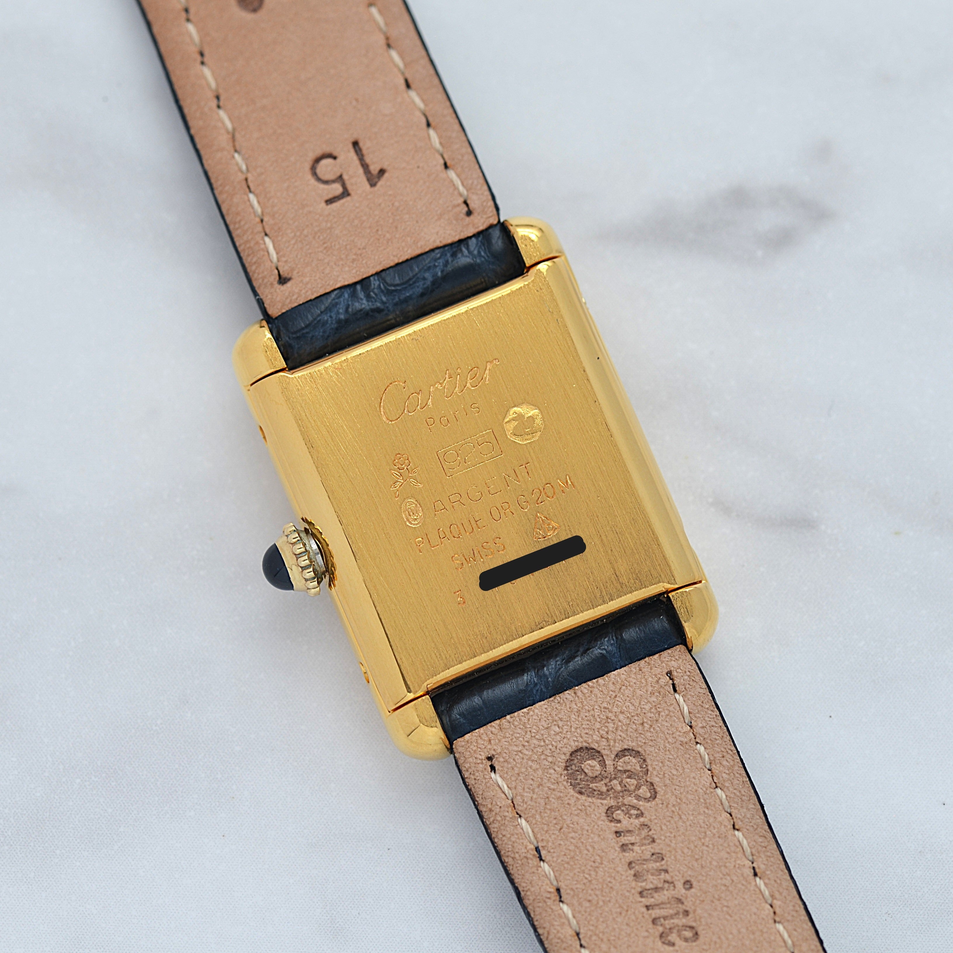 【Cartier】カルティエ マストタンクSM アイボリーローマ 手巻き  純正尾錠付き