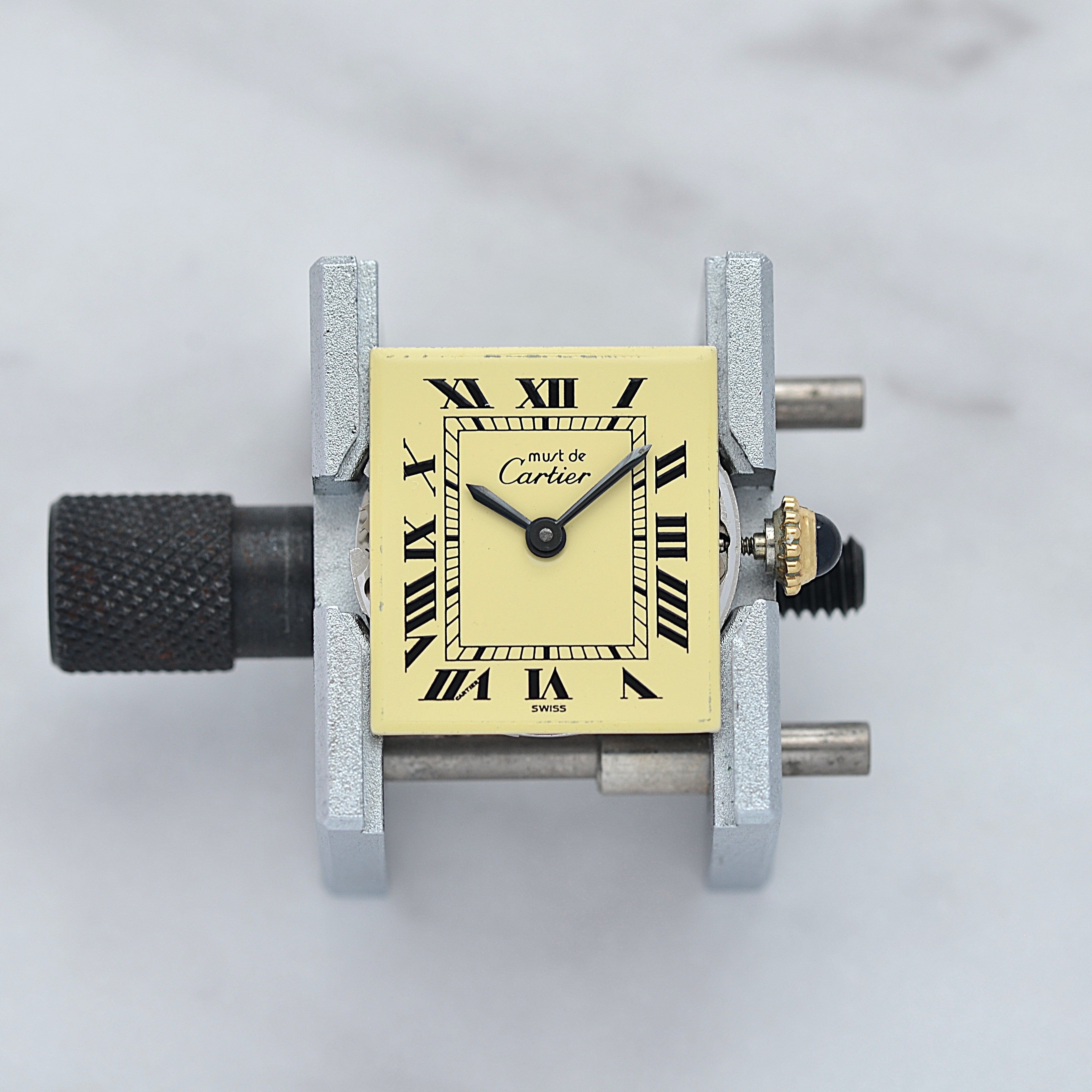 【Cartier】カルティエ マストタンクSM アイボリーローマ 手巻き  純正尾錠付き