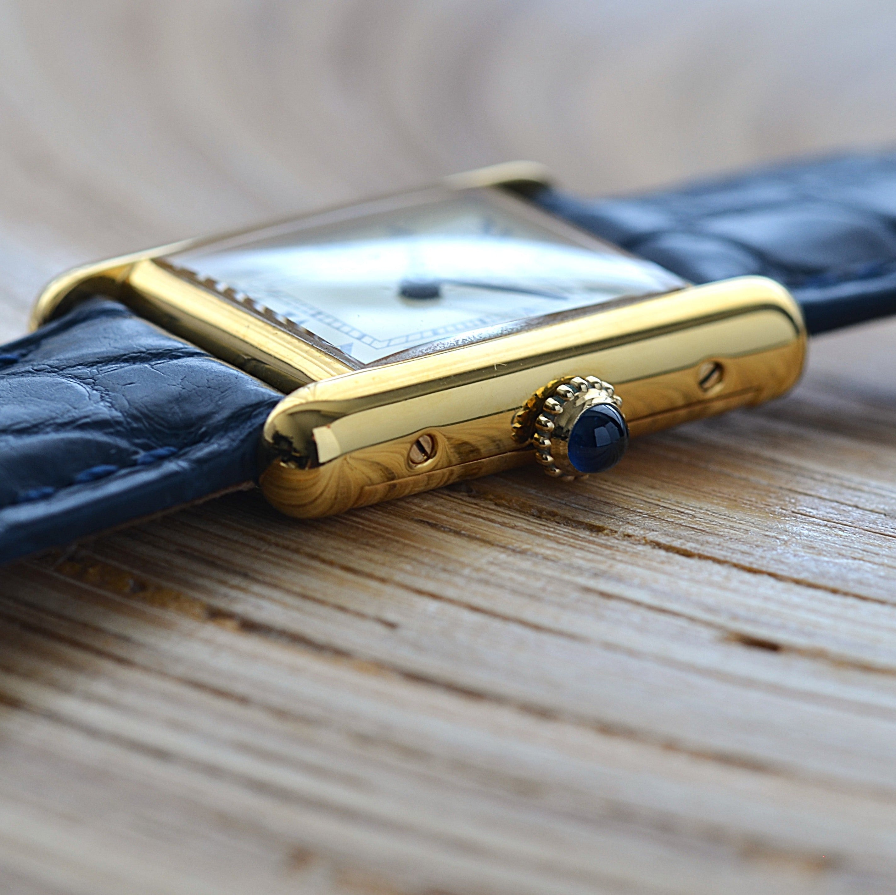 【Cartier】カルティエ マストタンクSM アイボリーローマ 手巻き  純正尾錠付き