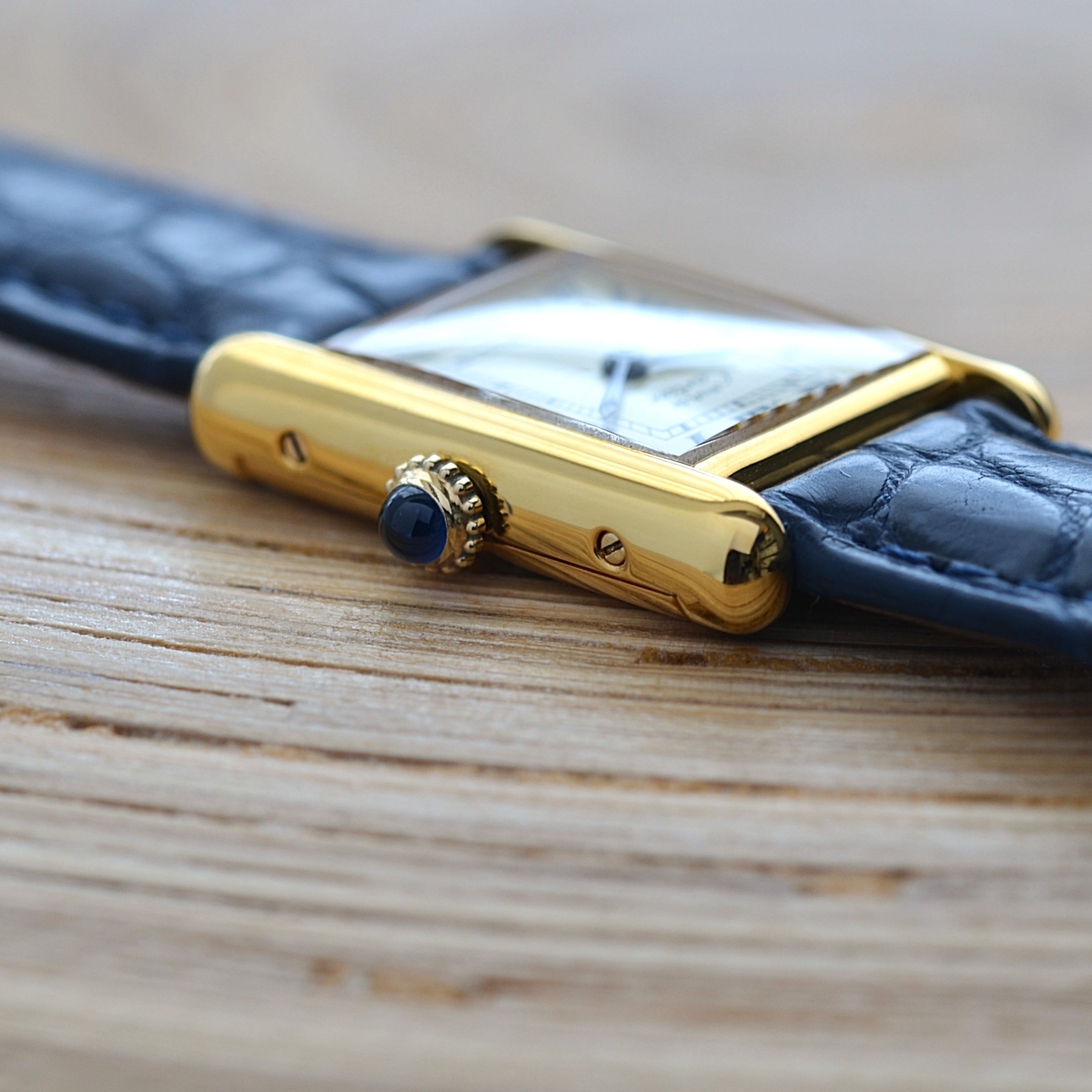 【Cartier】カルティエ マストタンクSM アイボリーローマ 手巻き  純正尾錠付き