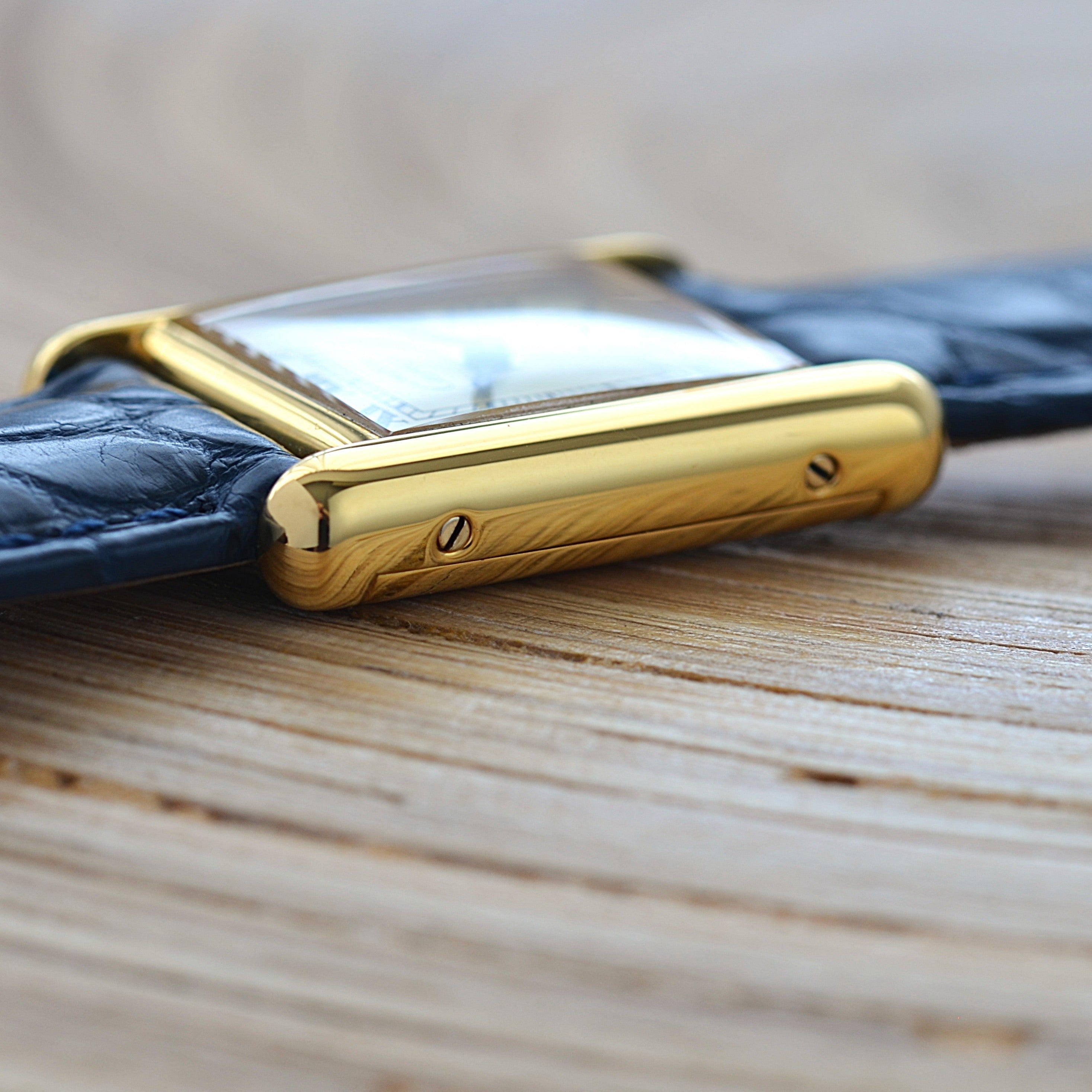 【Cartier】カルティエ マストタンクSM アイボリーローマ 手巻き  純正尾錠付き