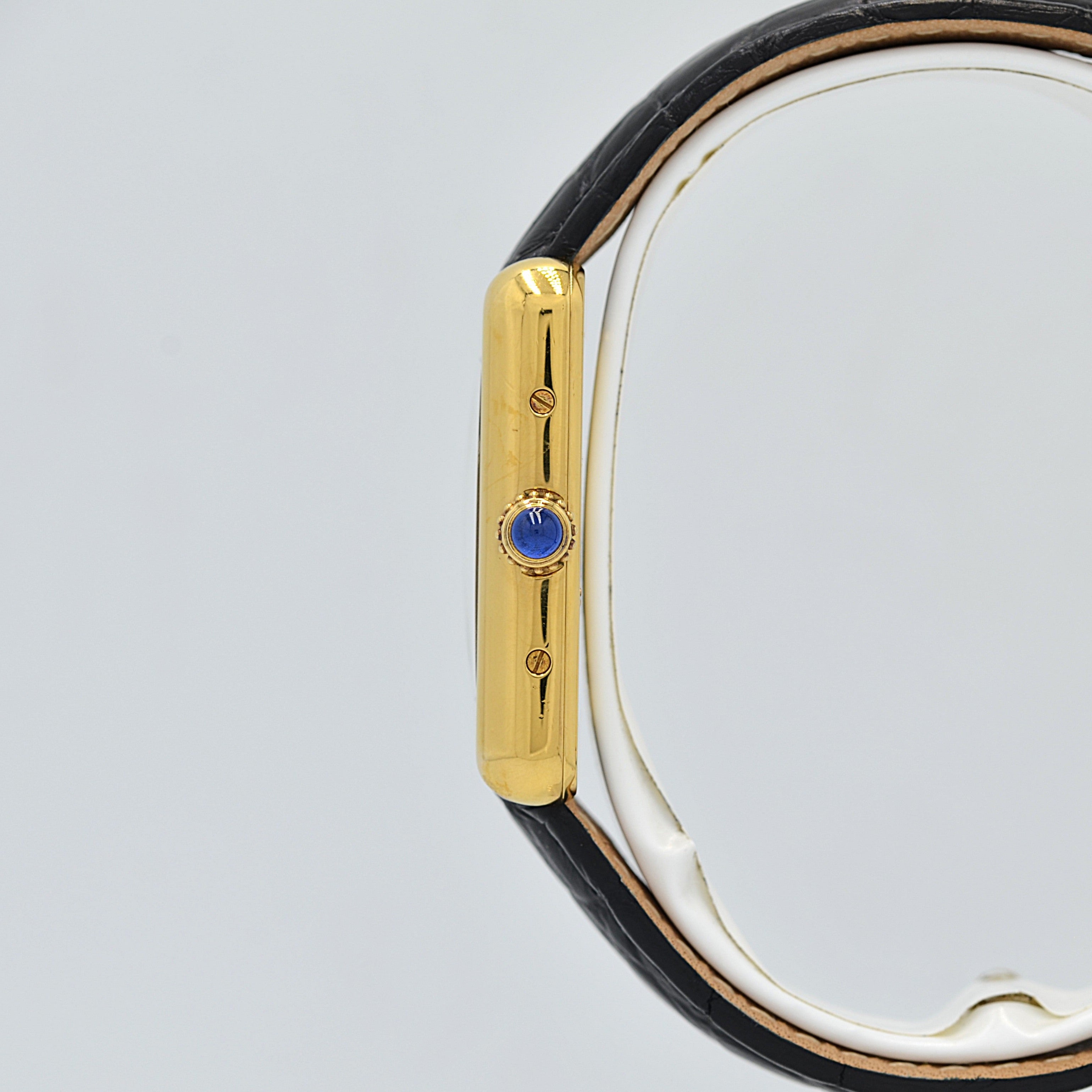 【Cartier】カルティエ マストタンクSM 後期型 アイボリーローマ 純正Dバックル付き