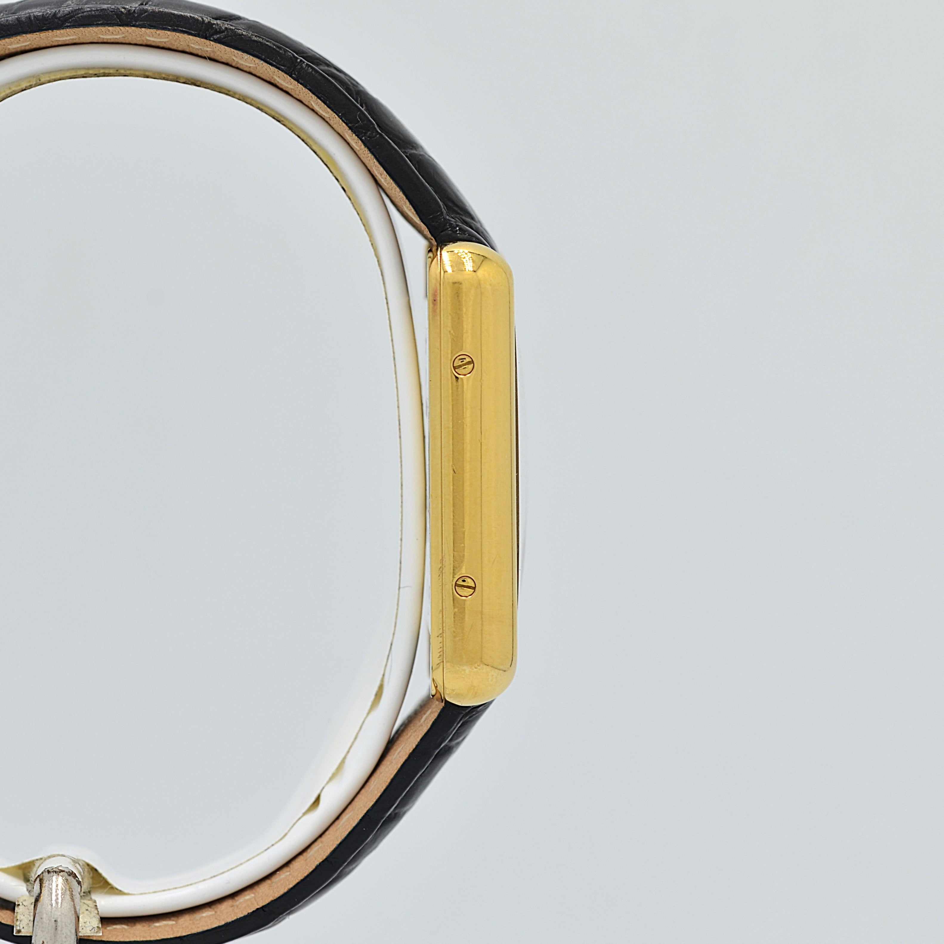 【Cartier】カルティエ マストタンクSM 後期型 アイボリーローマ 純正Dバックル付き