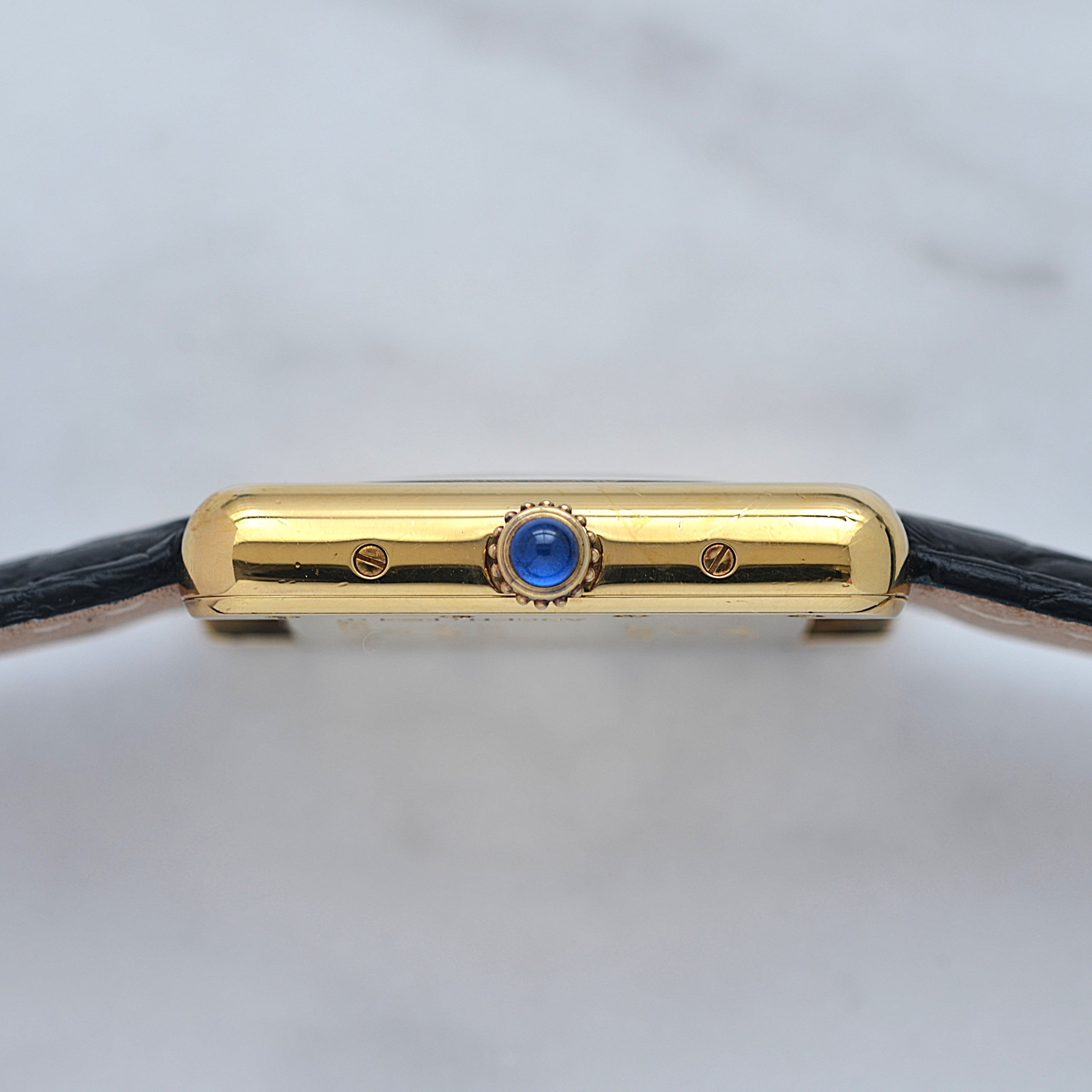 【Cartier】カルティエ マストタンクSM 後期型 アイボリーローマ 純正Dバックル付き