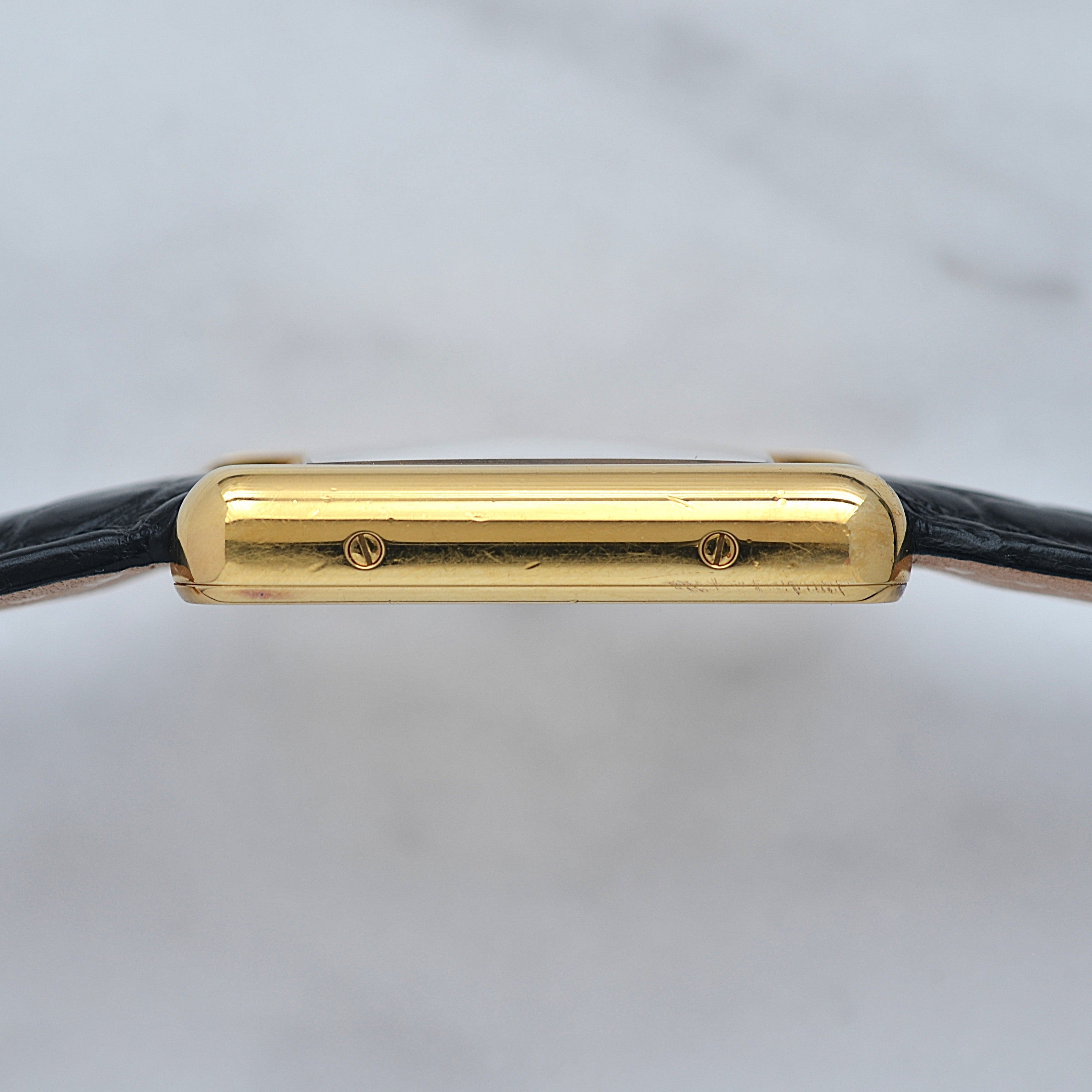 【Cartier】カルティエ マストタンクSM 後期型 アイボリーローマ 純正Dバックル付き