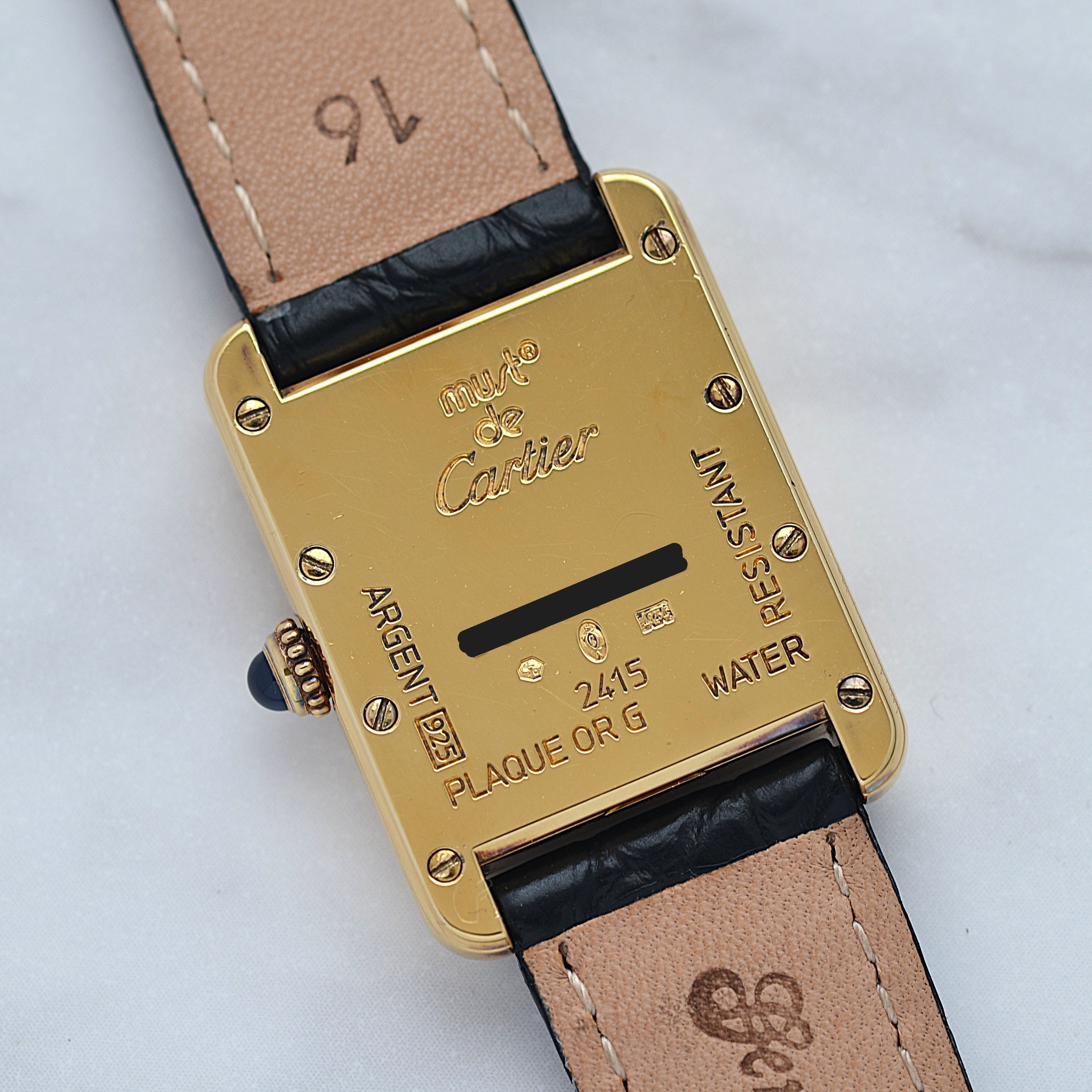 【Cartier】カルティエ マストタンクSM 後期型 アイボリーローマ 純正Dバックル付き