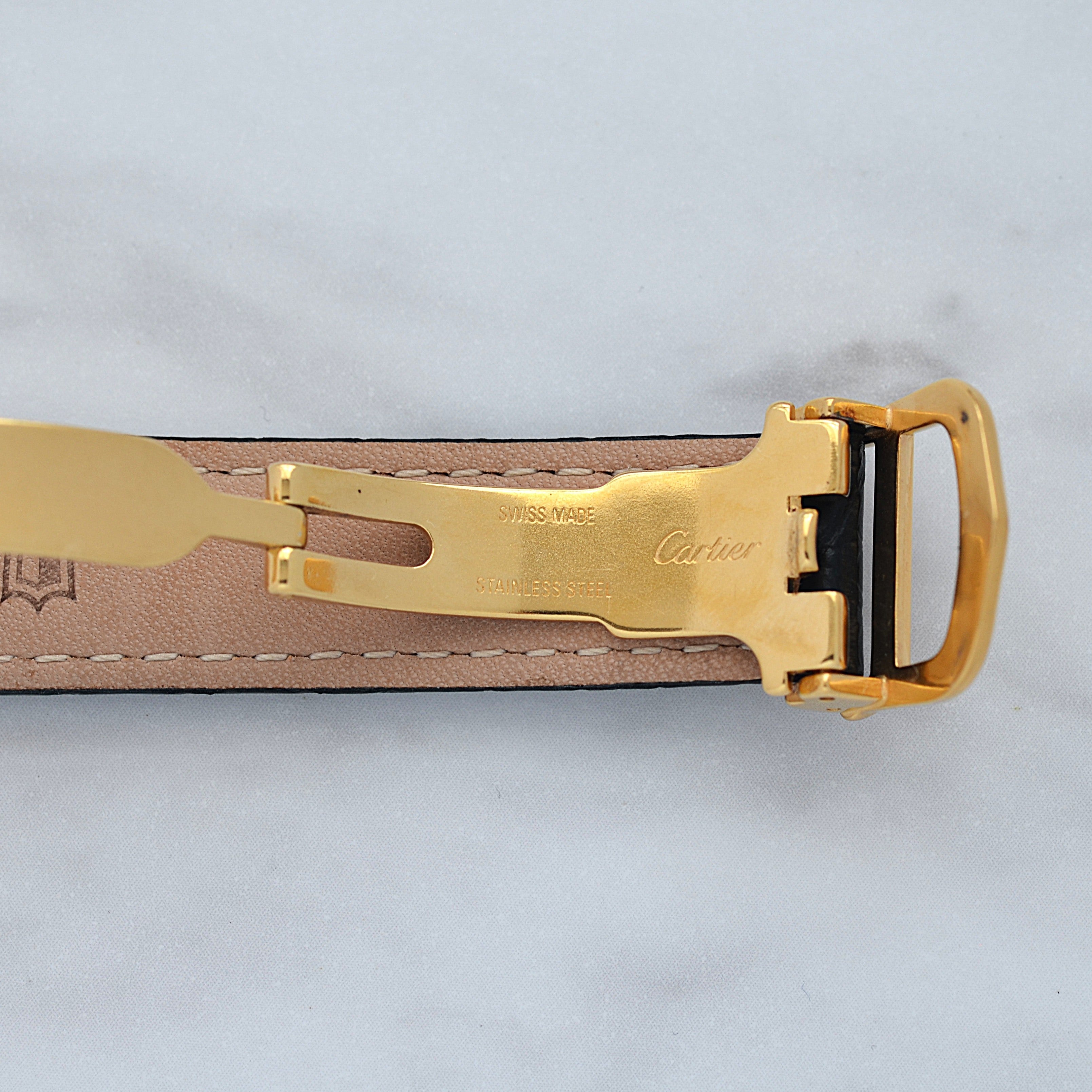 【Cartier】カルティエ マストタンクSM 後期型 アイボリーローマ 純正Dバックル付き