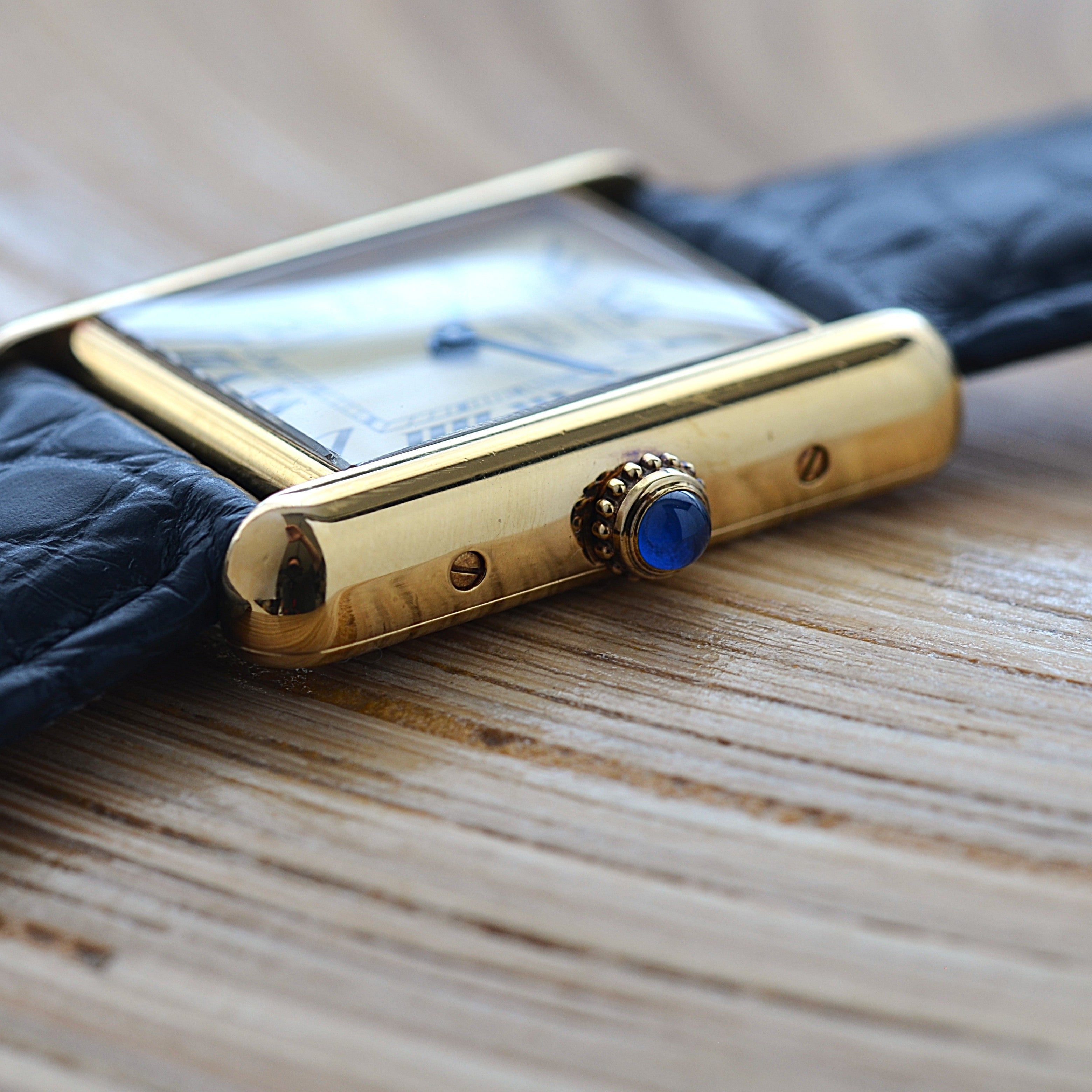 【Cartier】カルティエ マストタンクSM 後期型 アイボリーローマ 純正Dバックル付き