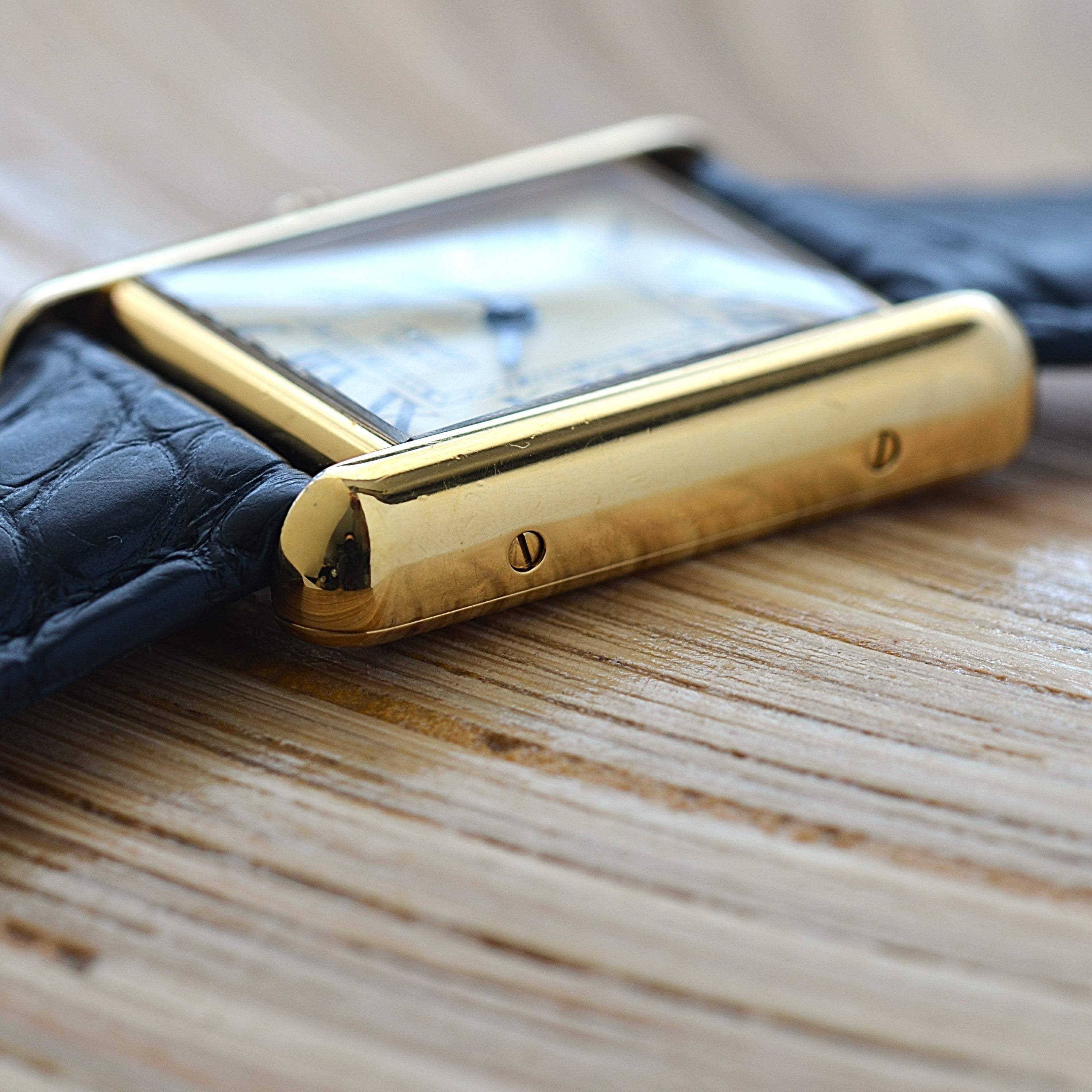 【Cartier】カルティエ マストタンクSM 後期型 アイボリーローマ 純正Dバックル付き