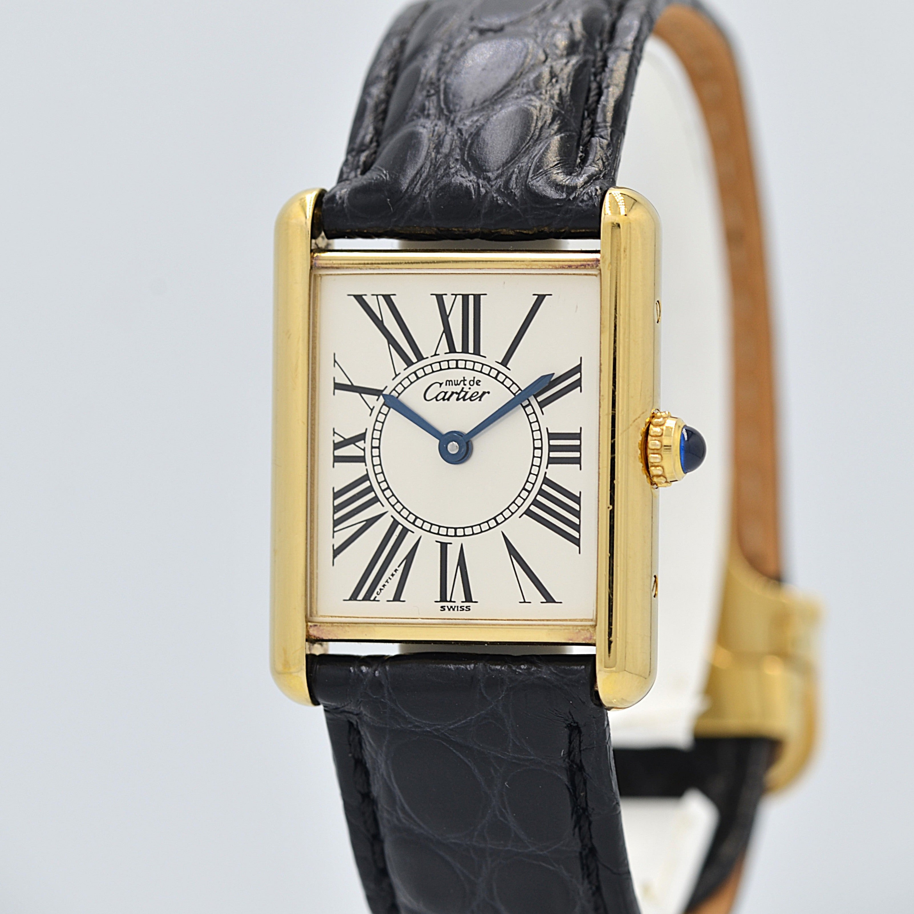 【Cartier】カルティエ マストタンクLM オパラン 純正Dバックル付き