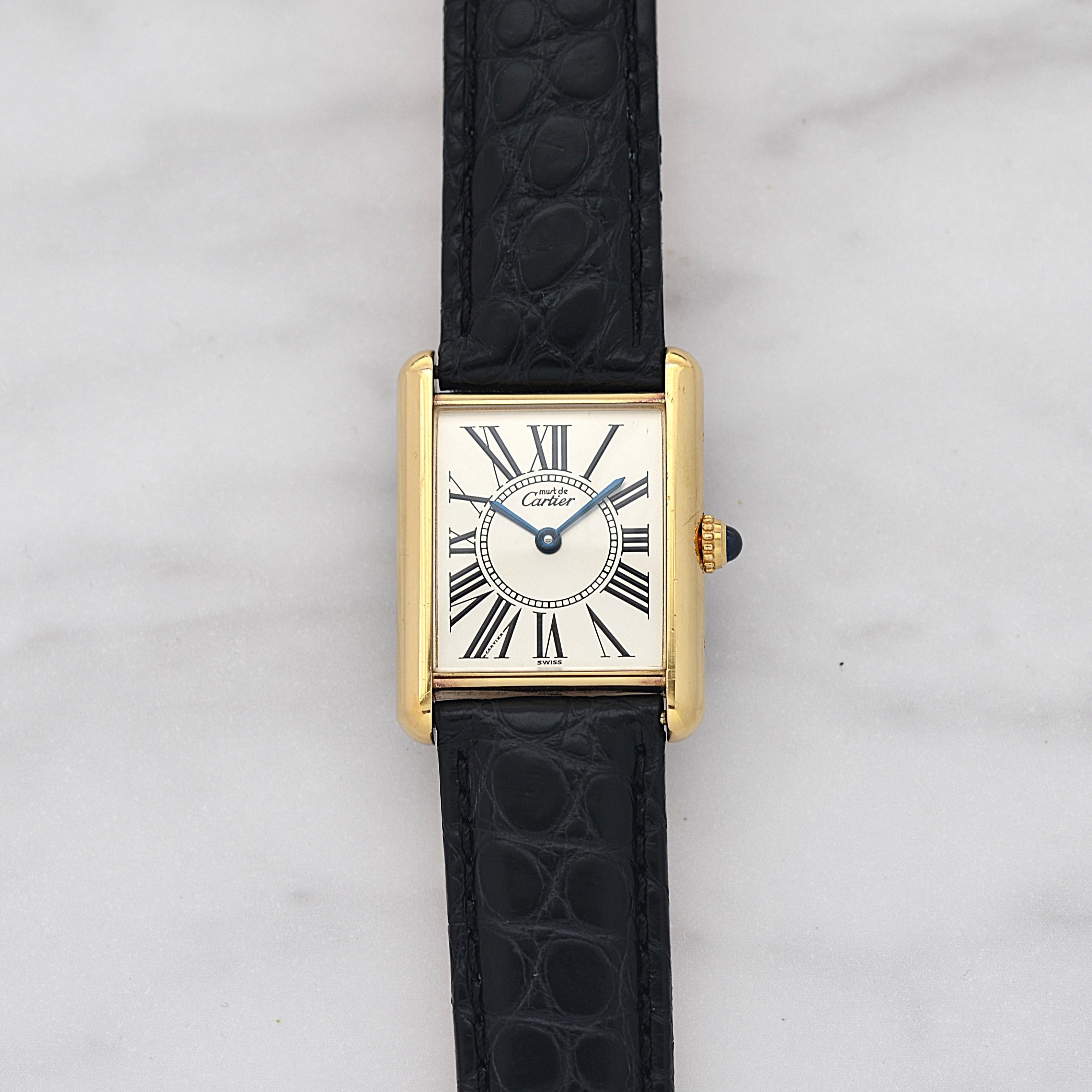 【Cartier】カルティエ マストタンクLM オパラン 純正Dバックル付き