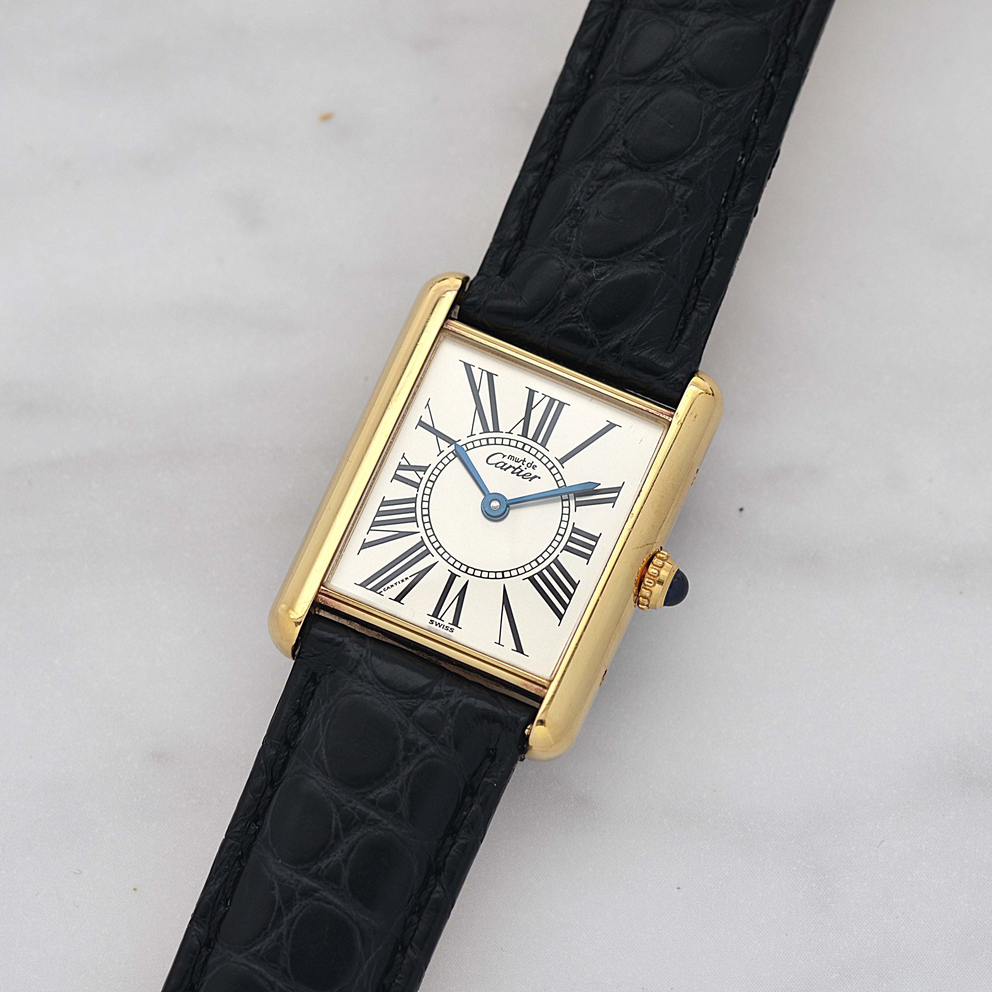 【Cartier】カルティエ マストタンクLM オパラン 純正Dバックル付き