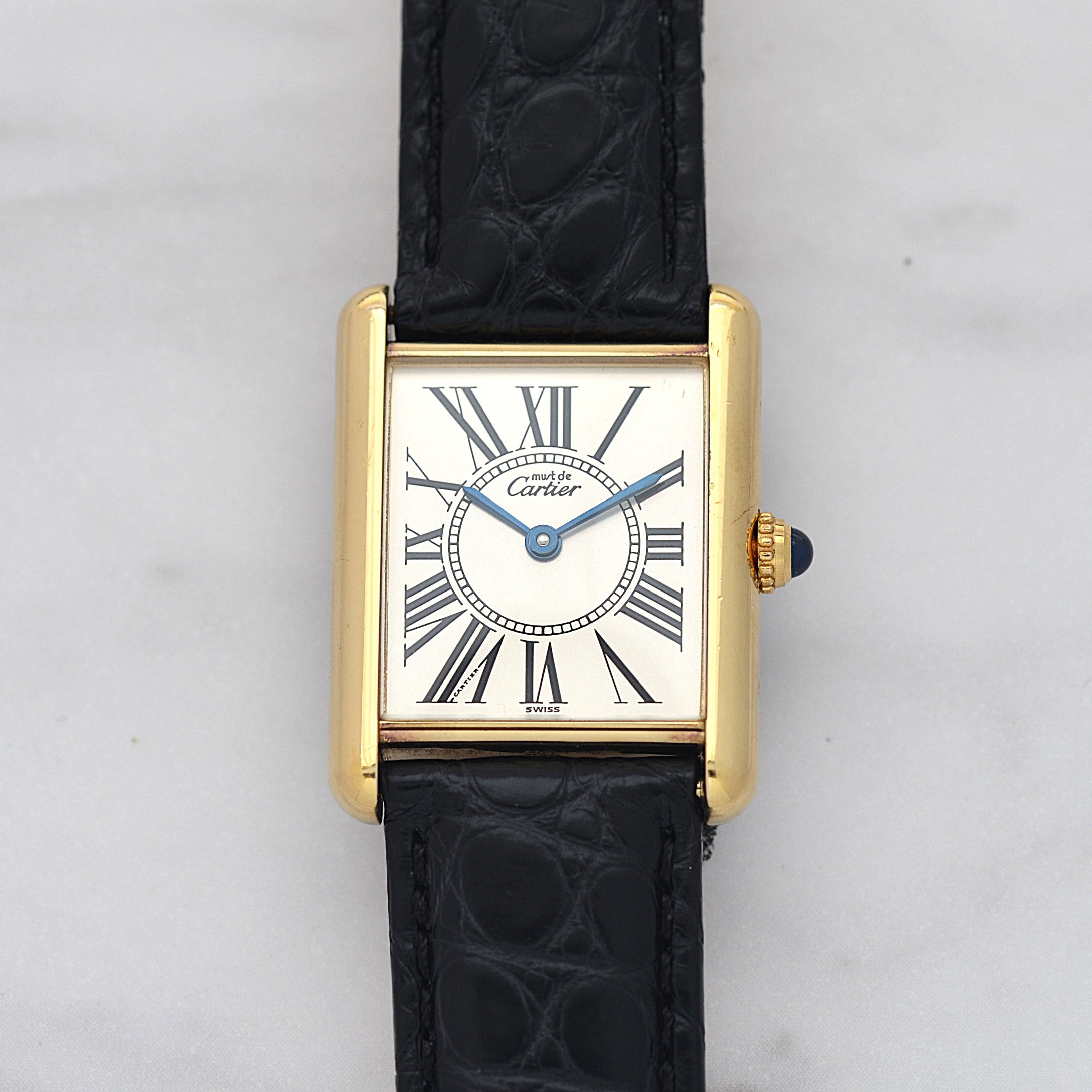 【Cartier】カルティエ マストタンクLM オパラン 純正Dバックル付き