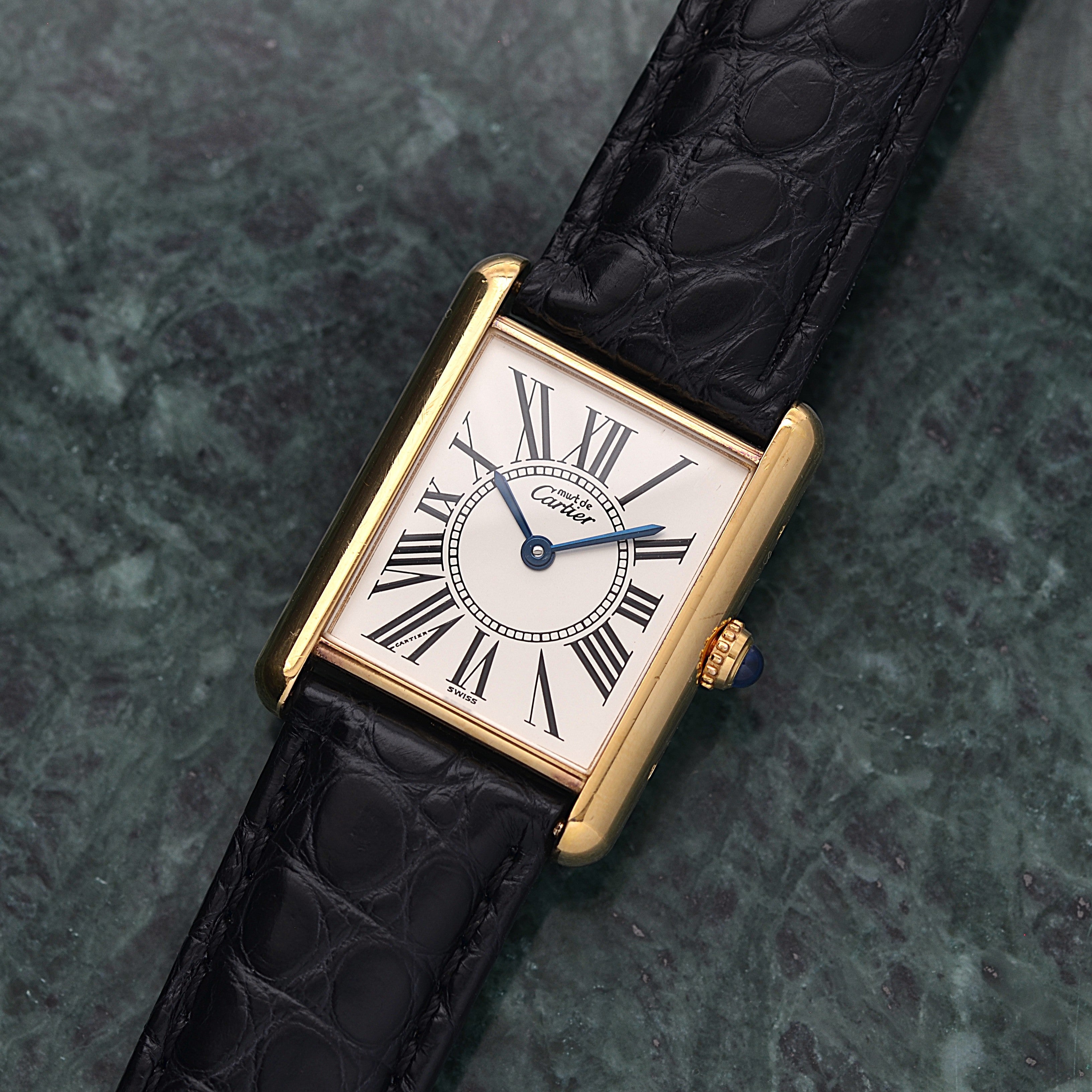 【Cartier】カルティエ マストタンクLM オパラン 純正Dバックル付き