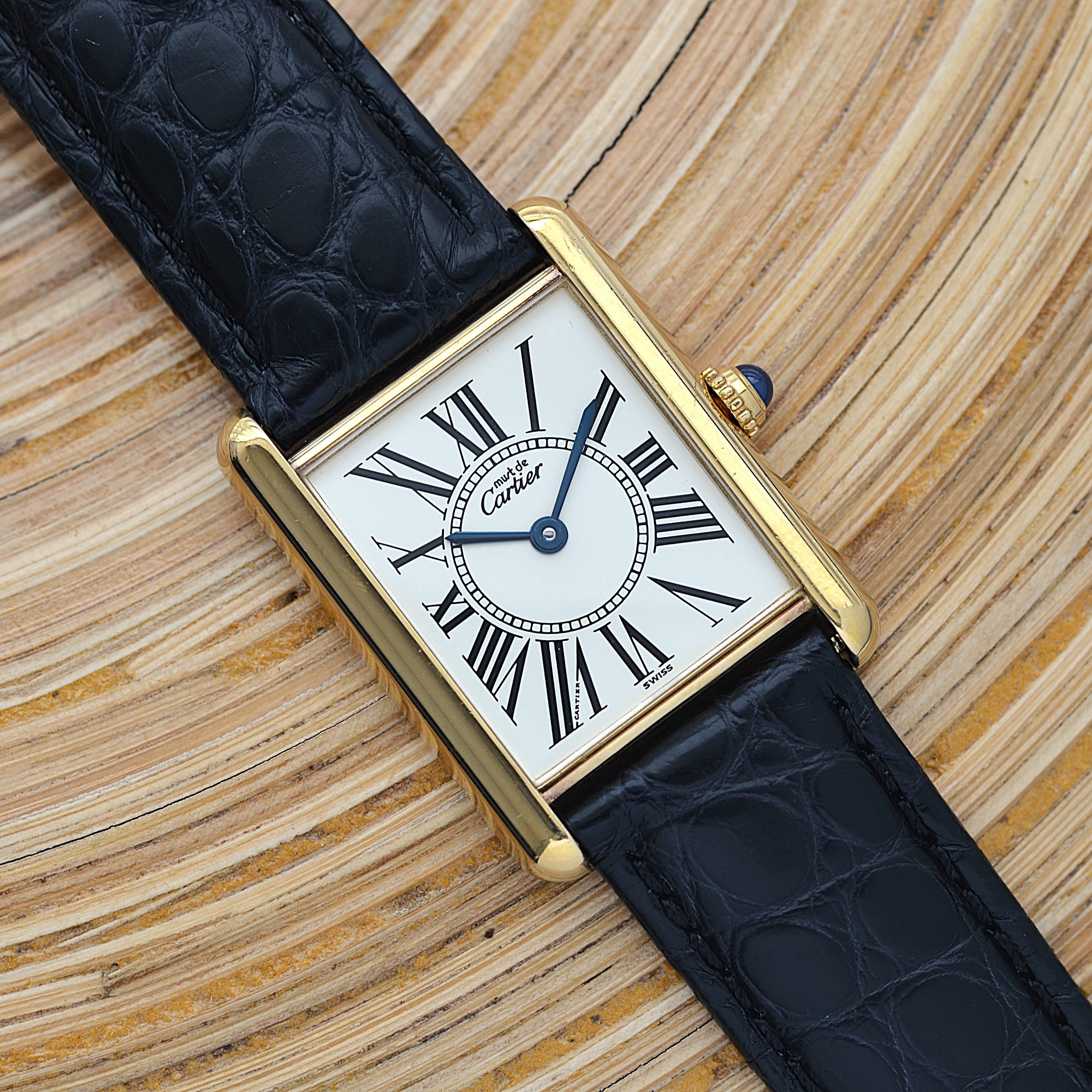 【Cartier】カルティエ マストタンクLM オパラン 純正Dバックル付き